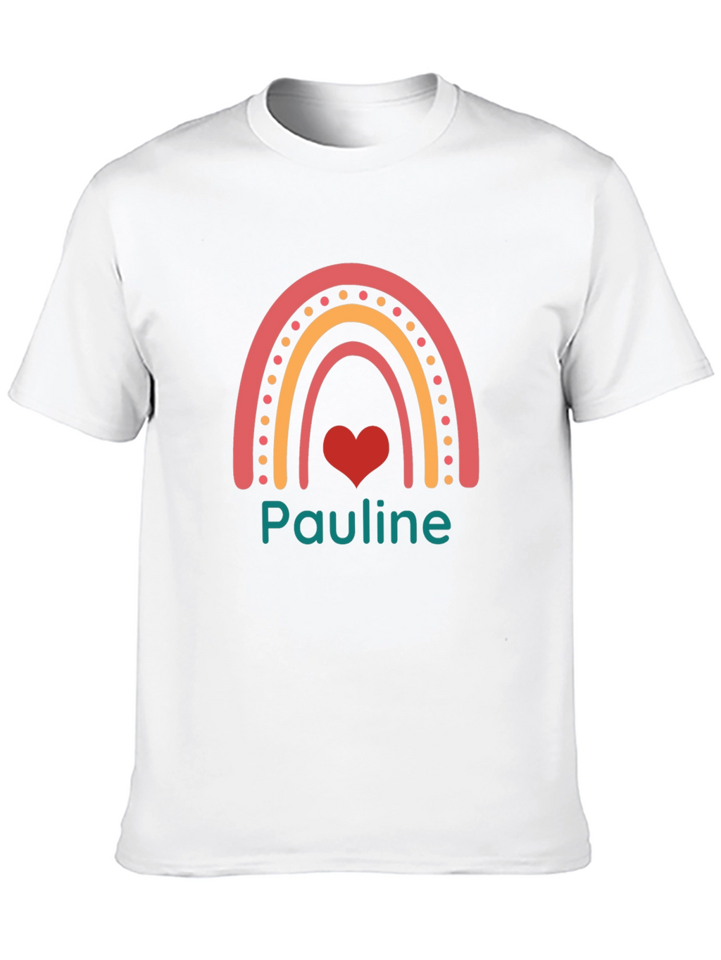 Camiseta Negra con Arcoíris y Nombre Pauline