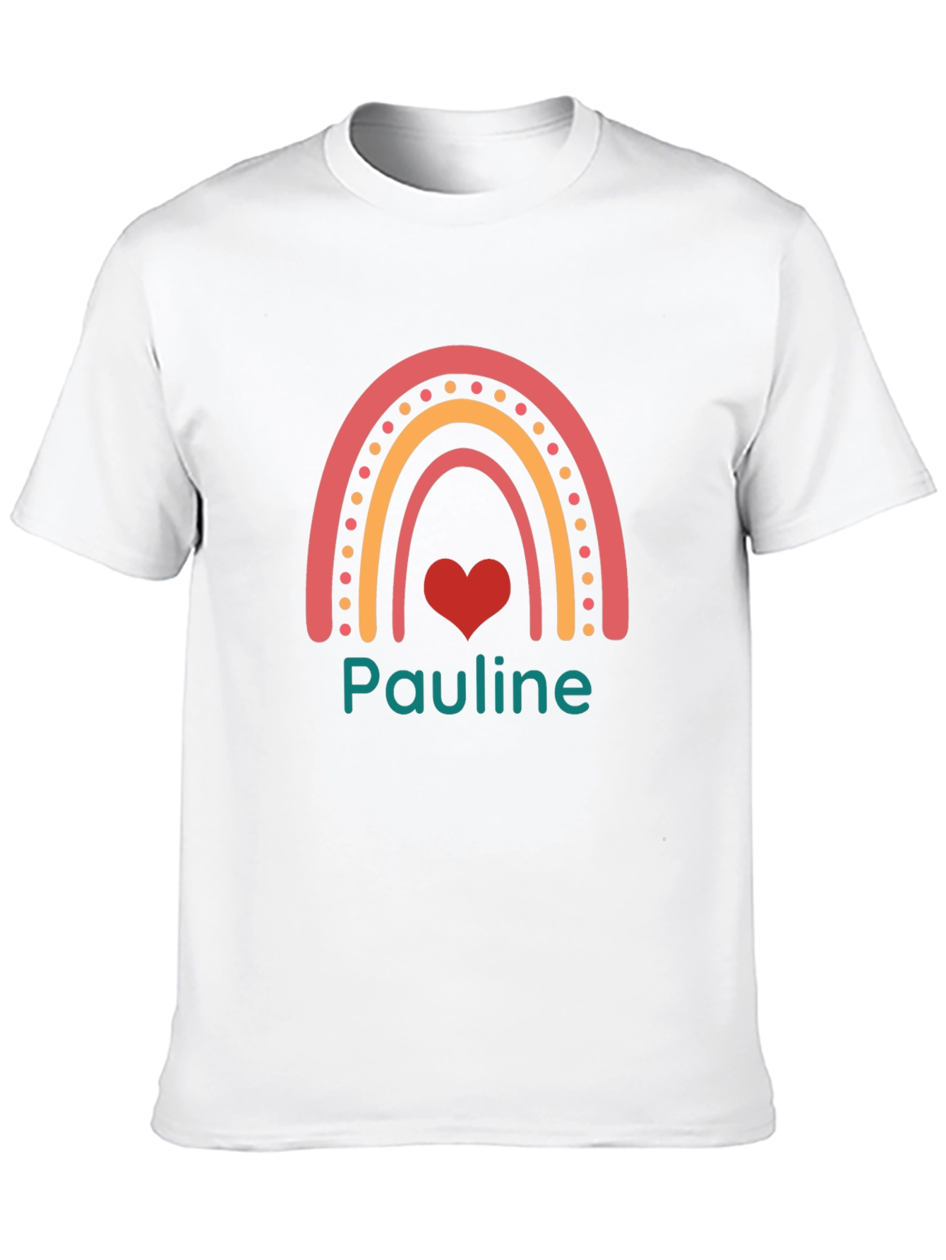 Camiseta Negra con Arcoíris y Nombre Pauline
