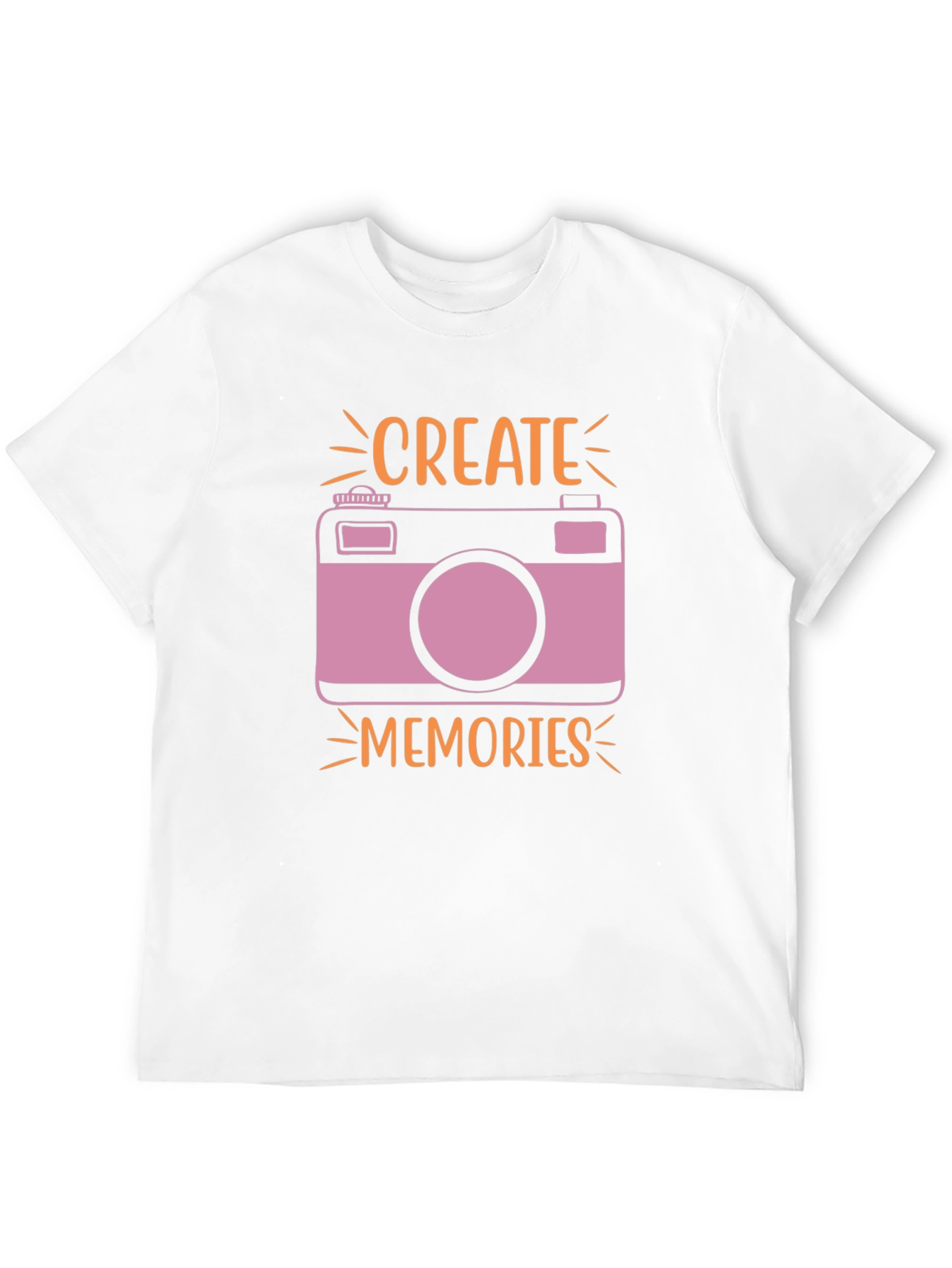 Camiseta Negra con Diseño de Cámara Create Memories