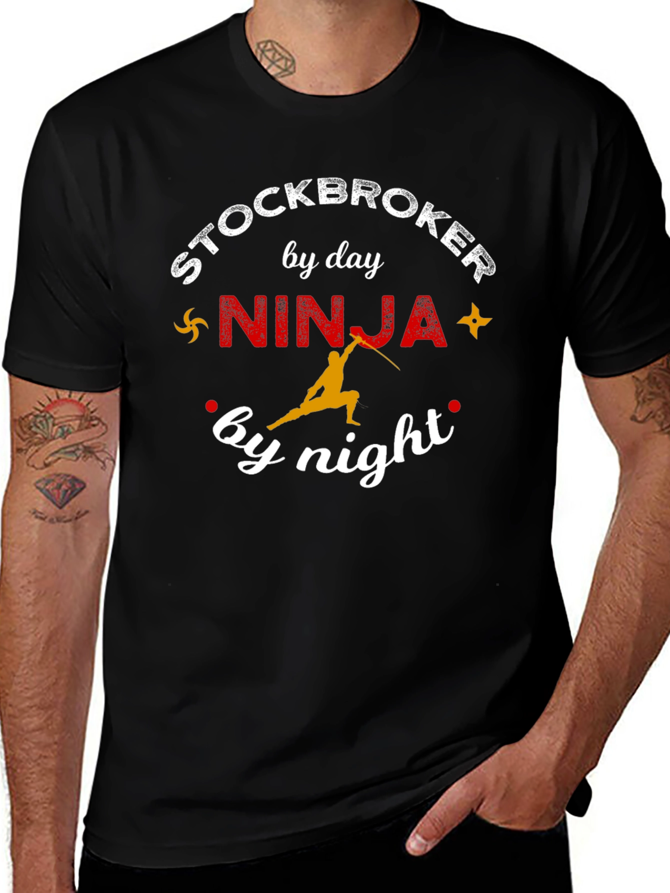 Camiseta Hombre Stockbroker by Day Ninja by Night