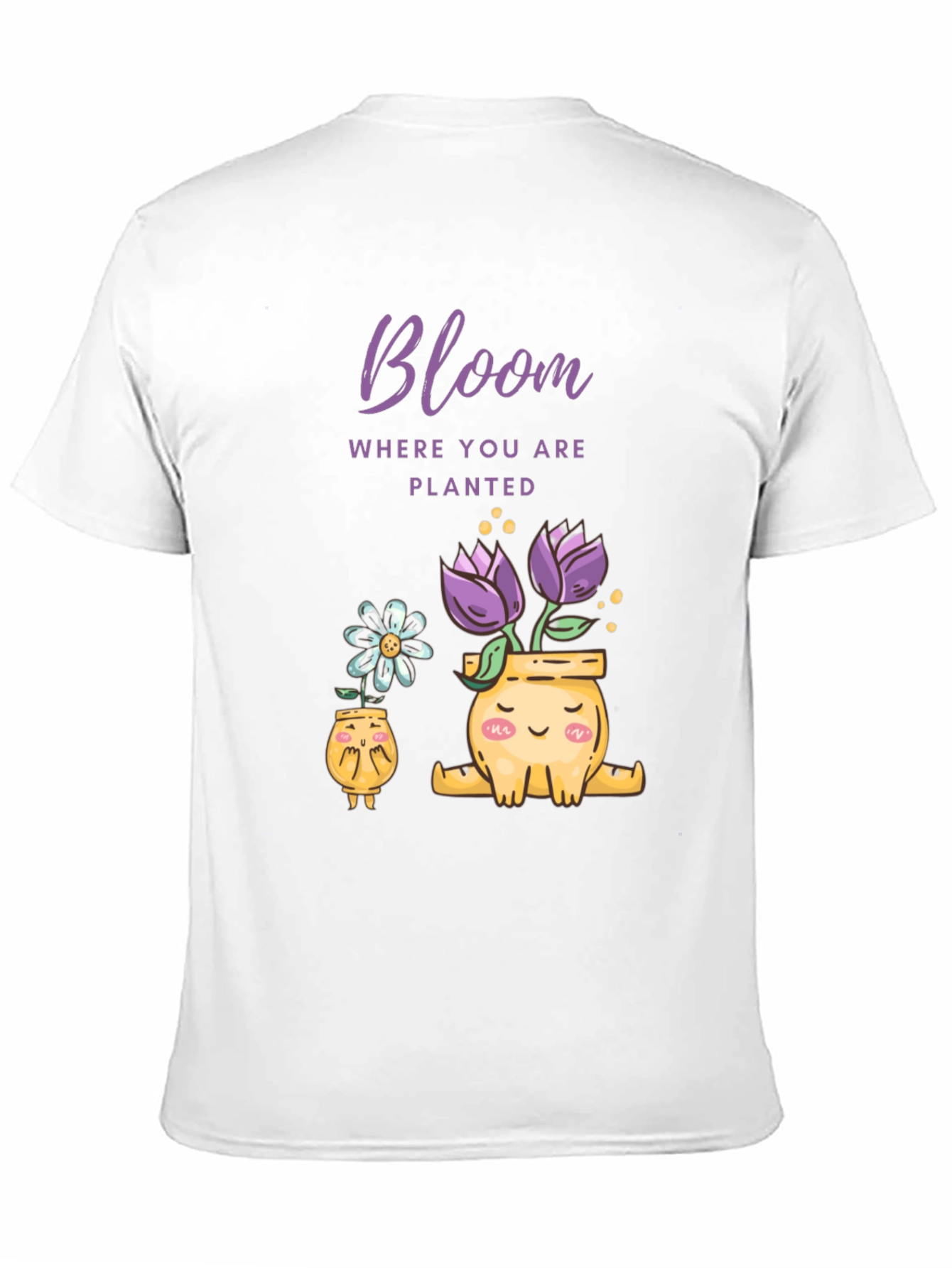 Camiseta Negra Bloom Flores en Macetas