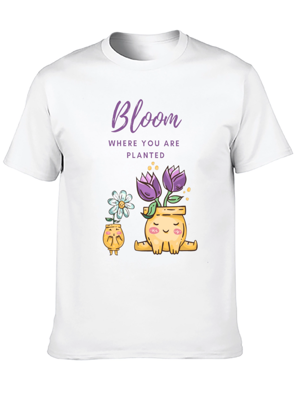 Camiseta Negra Bloom Flores en Macetas