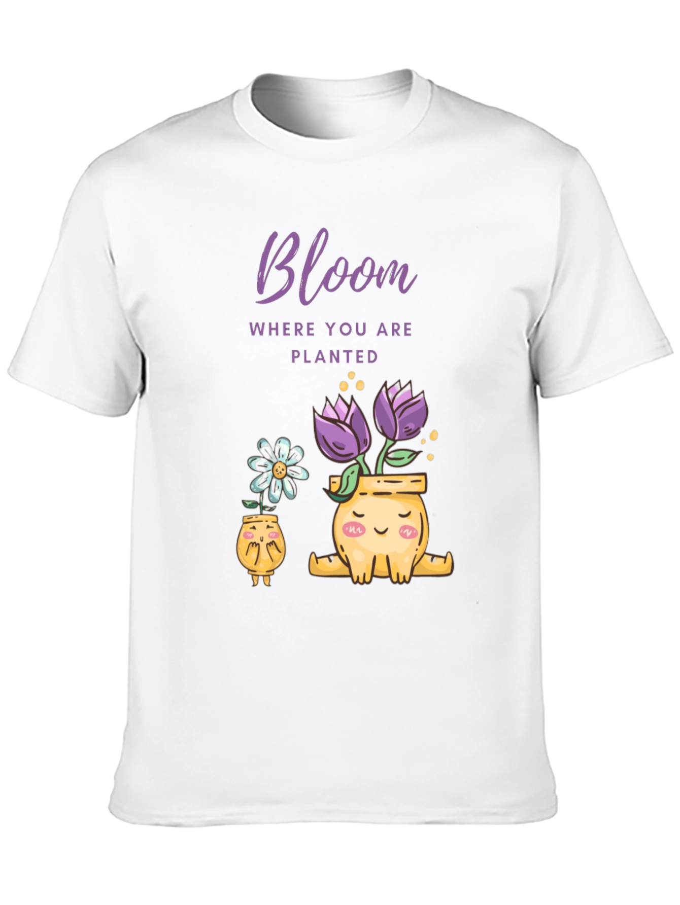 Camiseta Negra Bloom Flores en Macetas