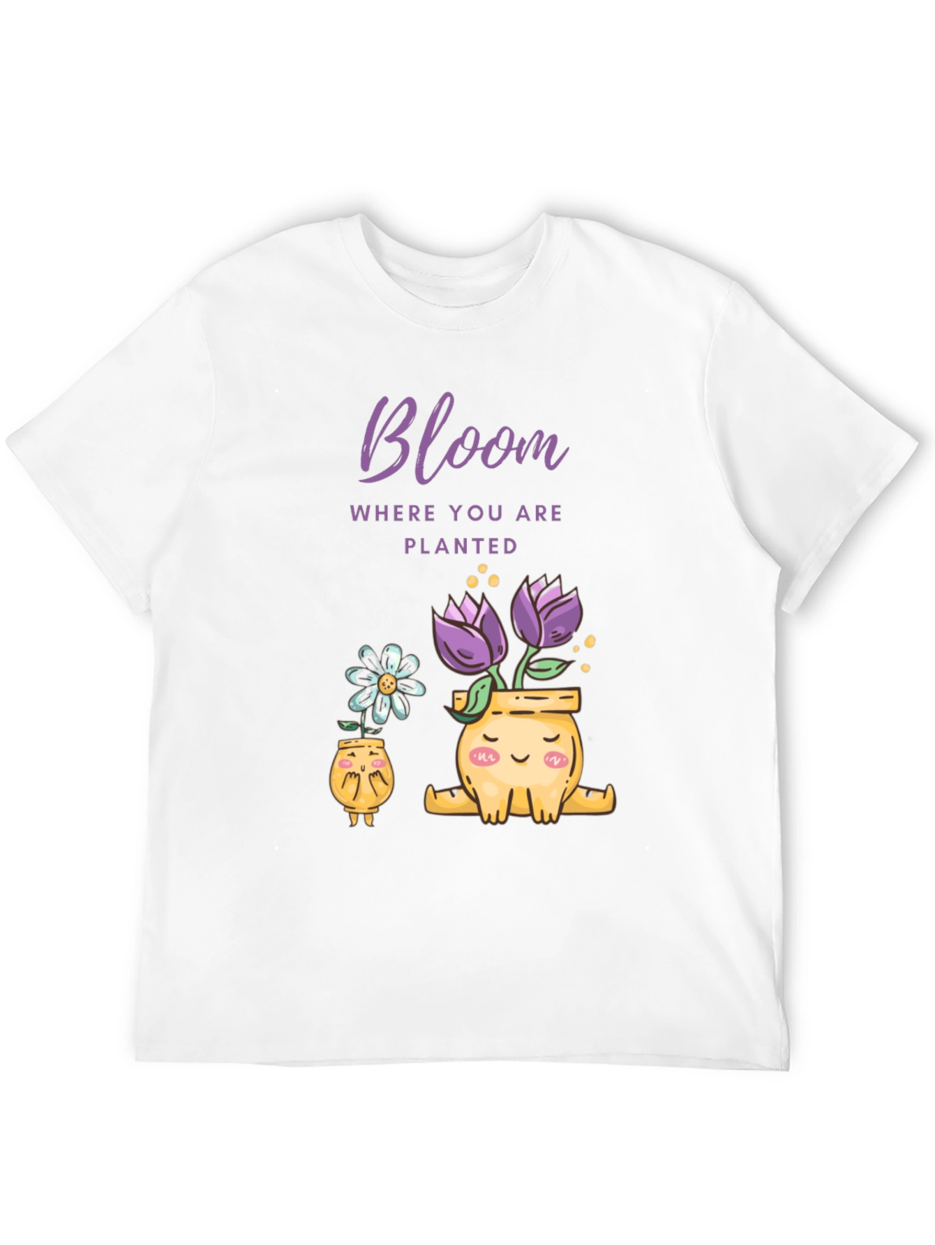 Camiseta Negra Bloom Flores en Macetas