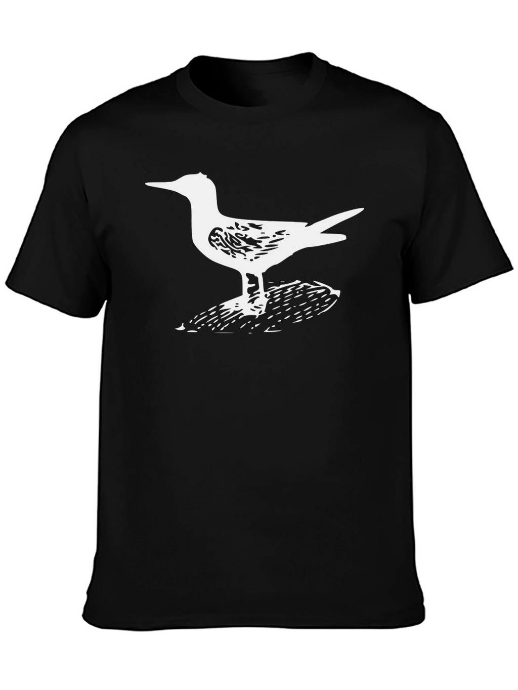 Camiseta Negra con Diseño de Gaviota