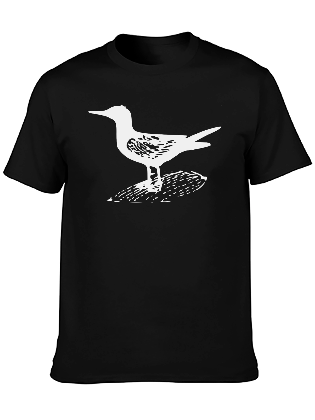 Camiseta Negra con Diseño de Gaviota
