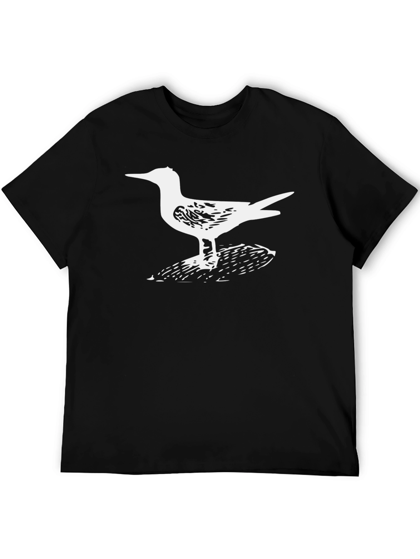 Camiseta Negra con Diseño de Gaviota