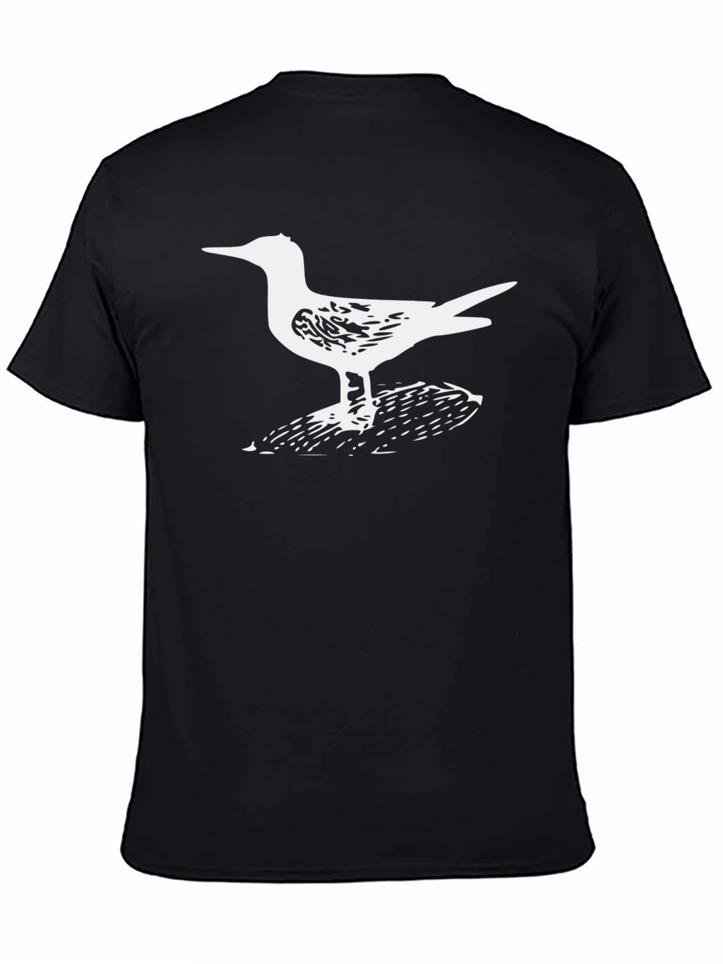 Camiseta Negra con Diseño de Gaviota