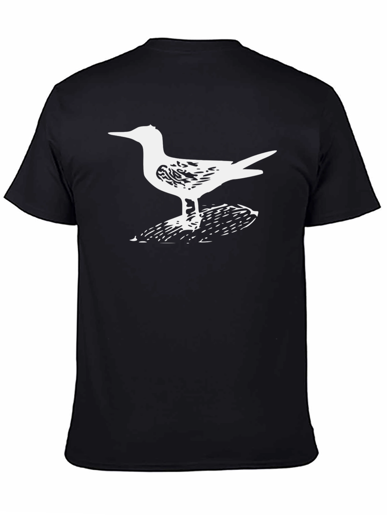 Camiseta Negra con Diseño de Gaviota