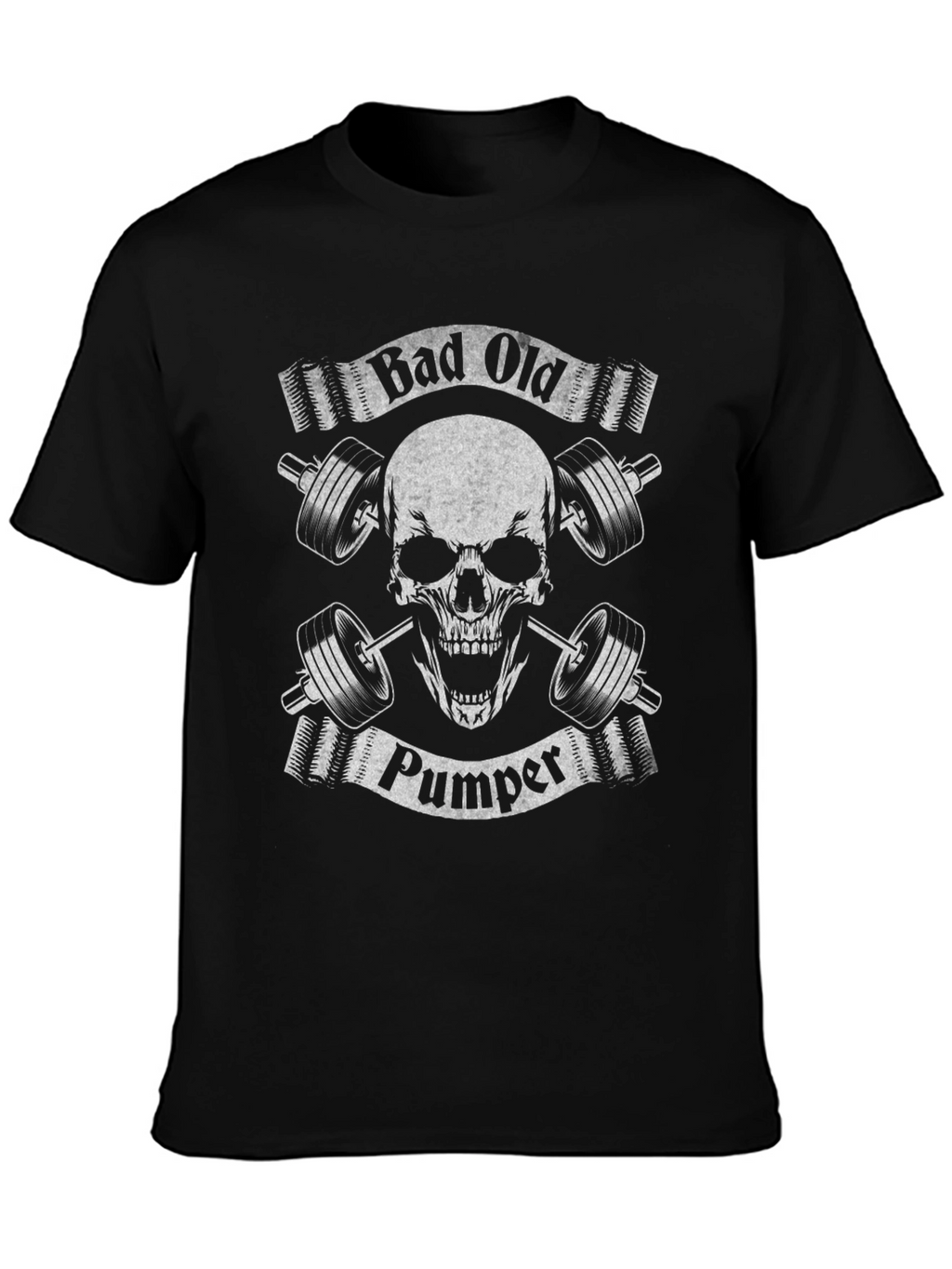 Camiseta Negra Calavera Gym Bad Old Pumper