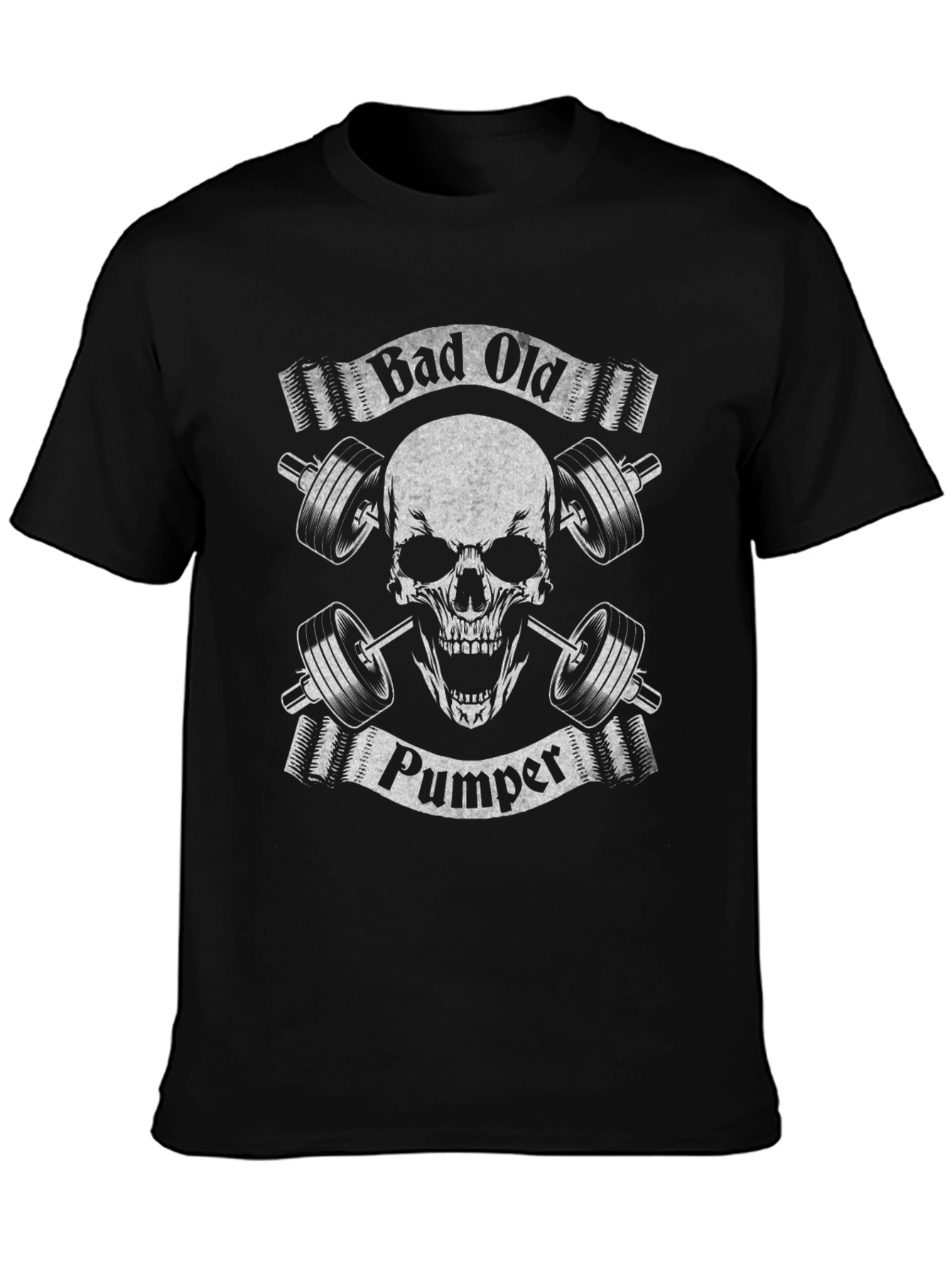 Camiseta Negra Calavera Gym Bad Old Pumper