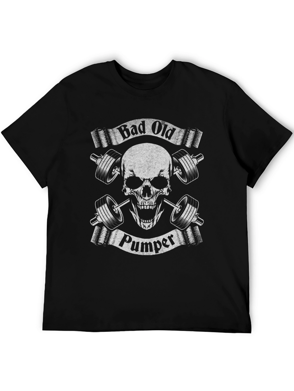 Camiseta Negra Calavera Gym Bad Old Pumper