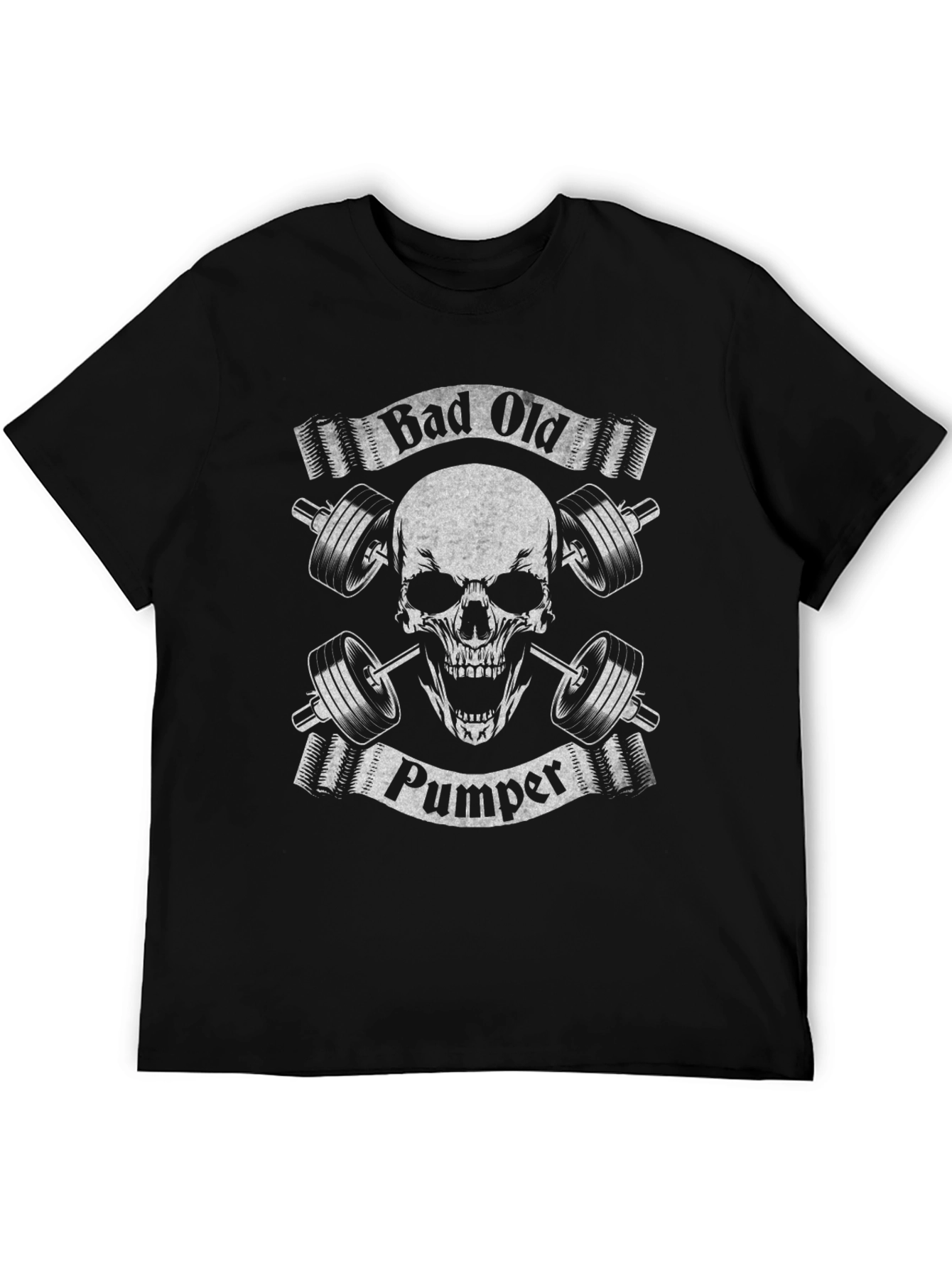 Camiseta Negra Calavera Gym Bad Old Pumper