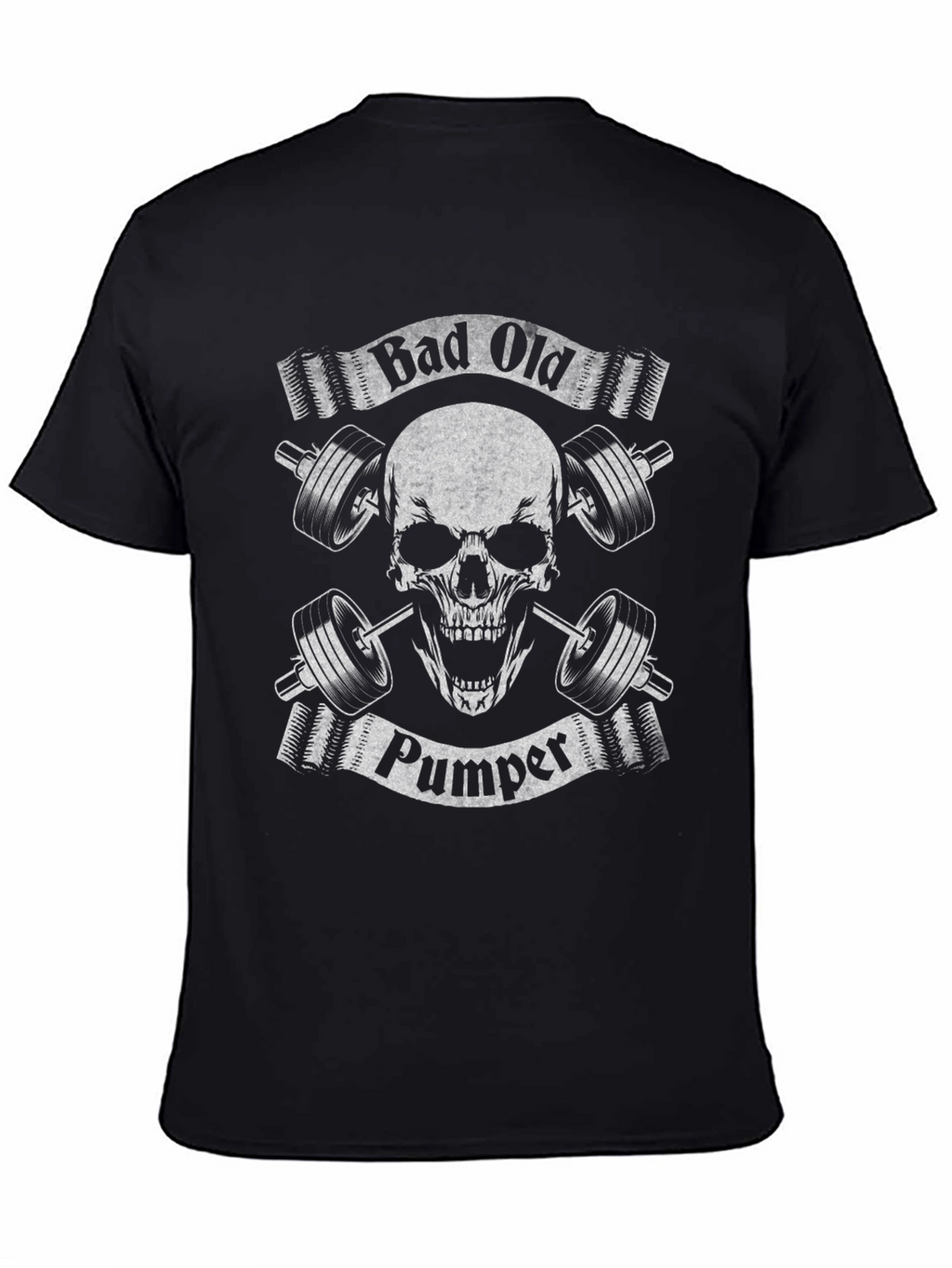 Camiseta Negra Calavera Gym Bad Old Pumper