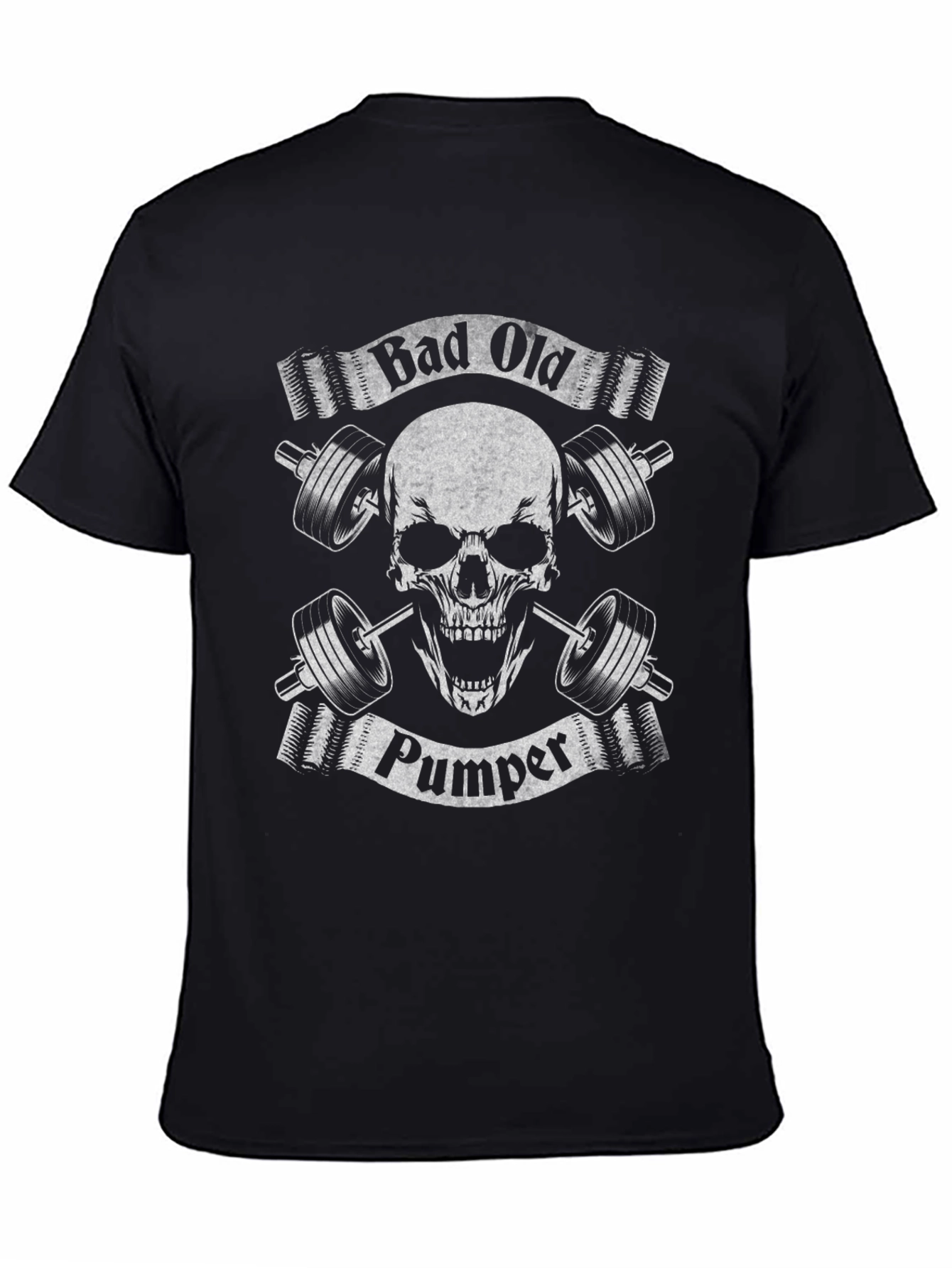 Camiseta Negra Calavera Gym Bad Old Pumper