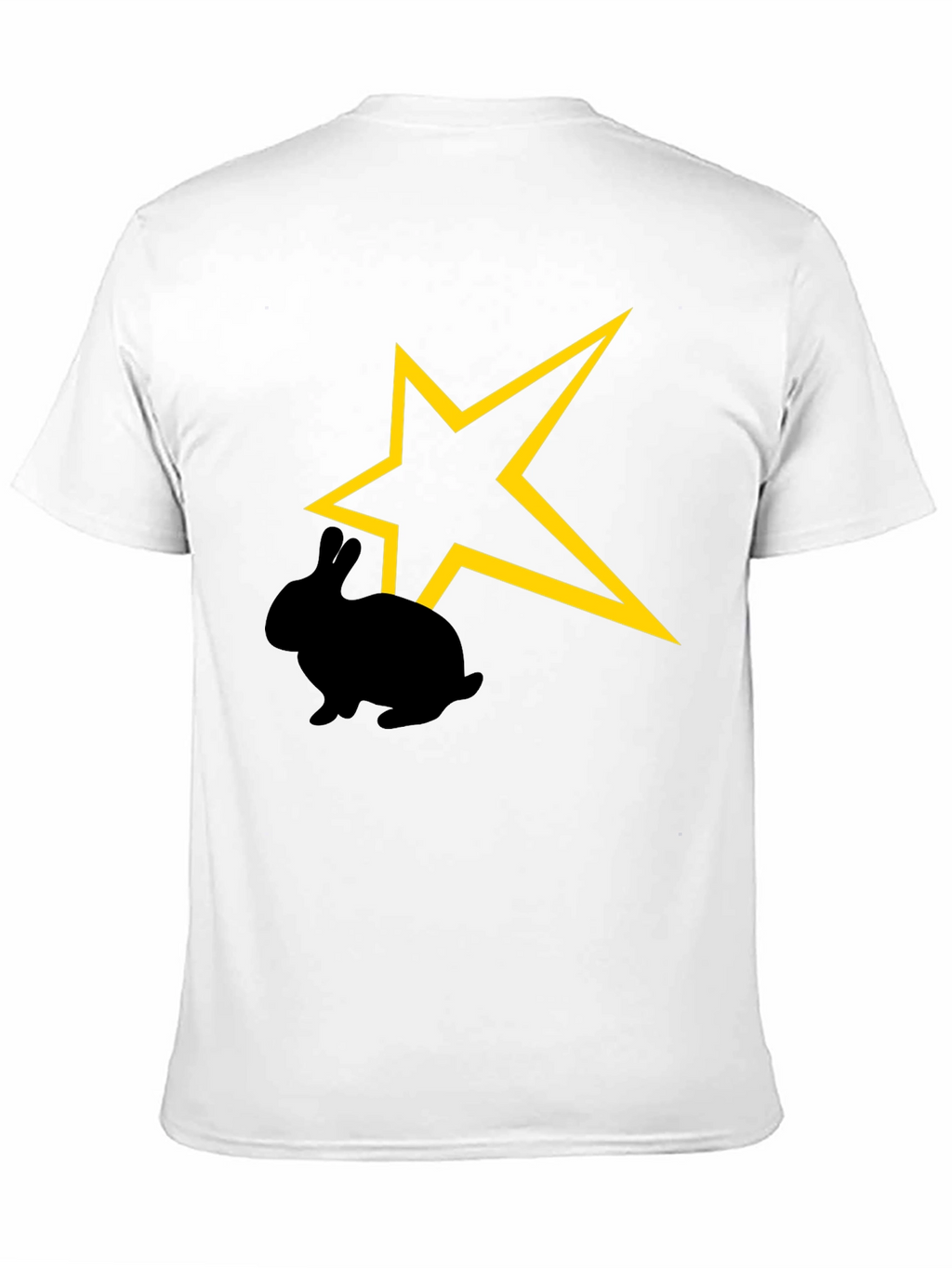 Camiseta Negra con Conejo y Estrella Amarilla