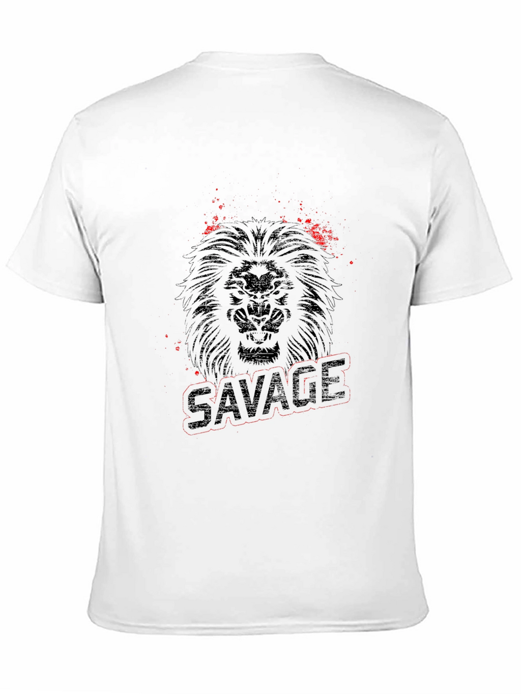 Camiseta Negra con Diseño de León Salvaje