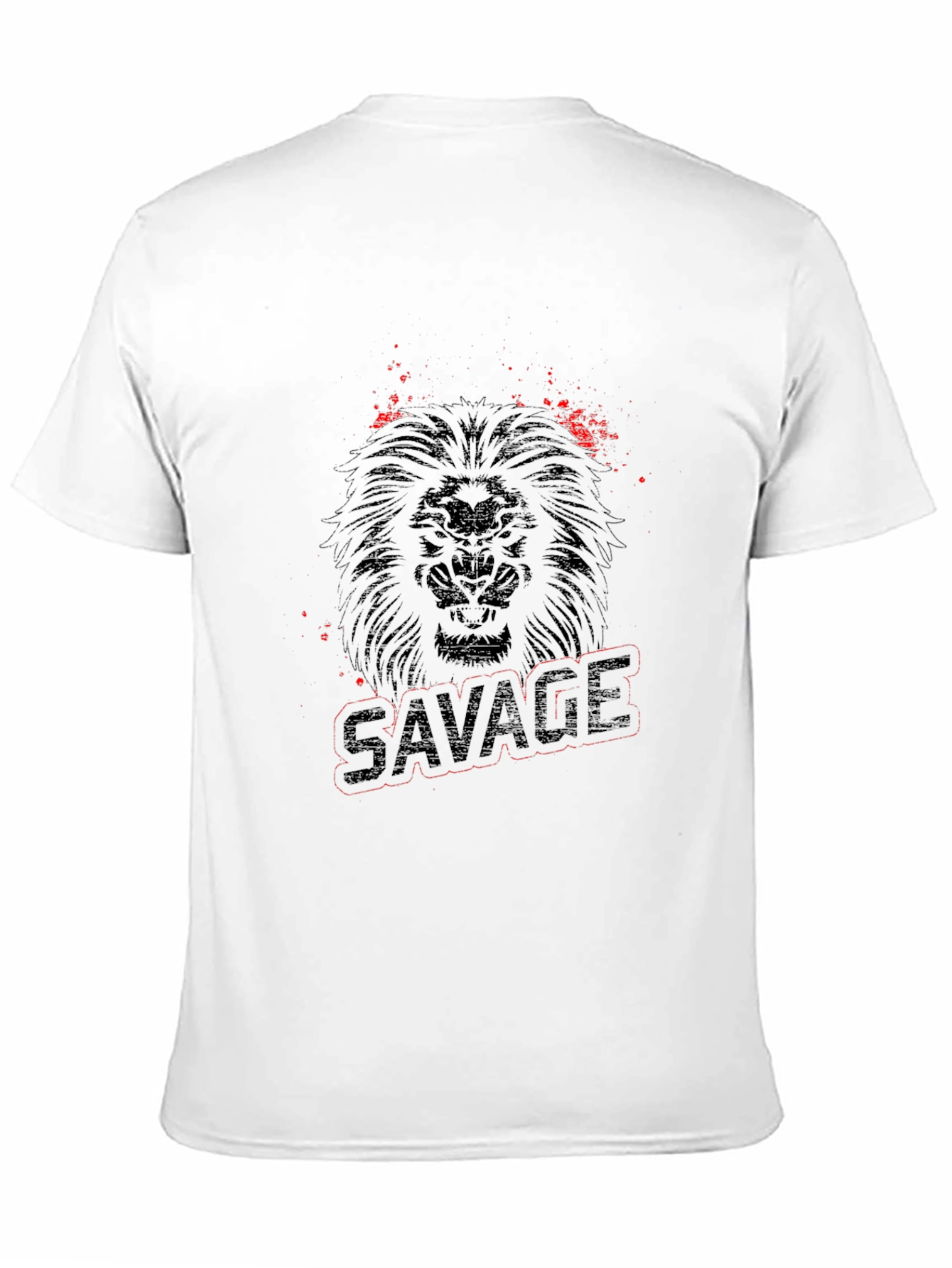 Camiseta Negra con Diseño de León Salvaje
