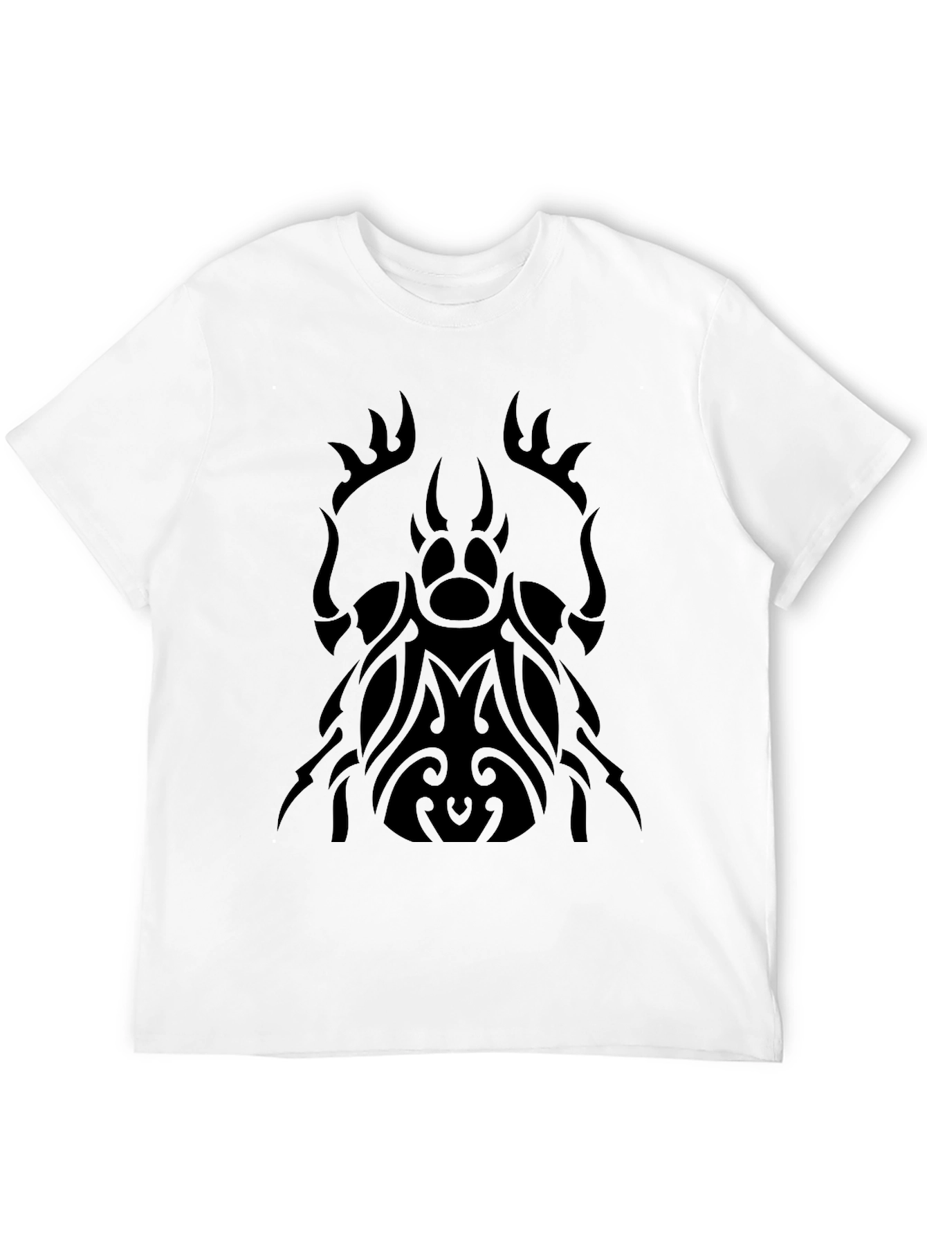 Camiseta Negra con Diseño de Escarabajo Tribal