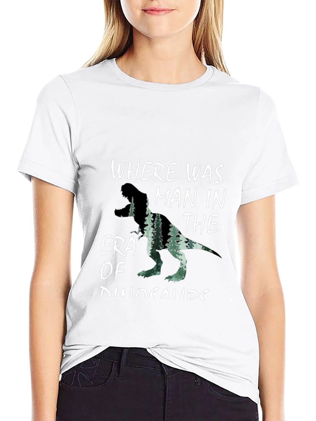 Camiseta Hombre Negra Diseño Dinosaurio