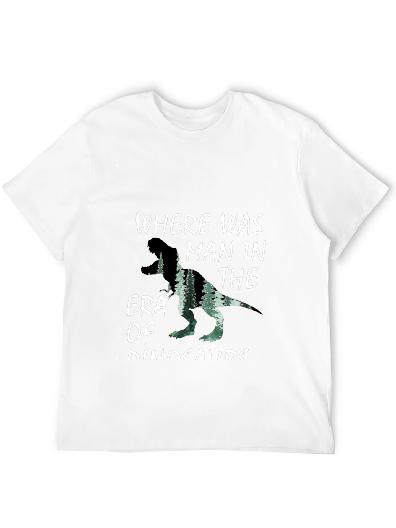 Camiseta Hombre Negra Diseño Dinosaurio