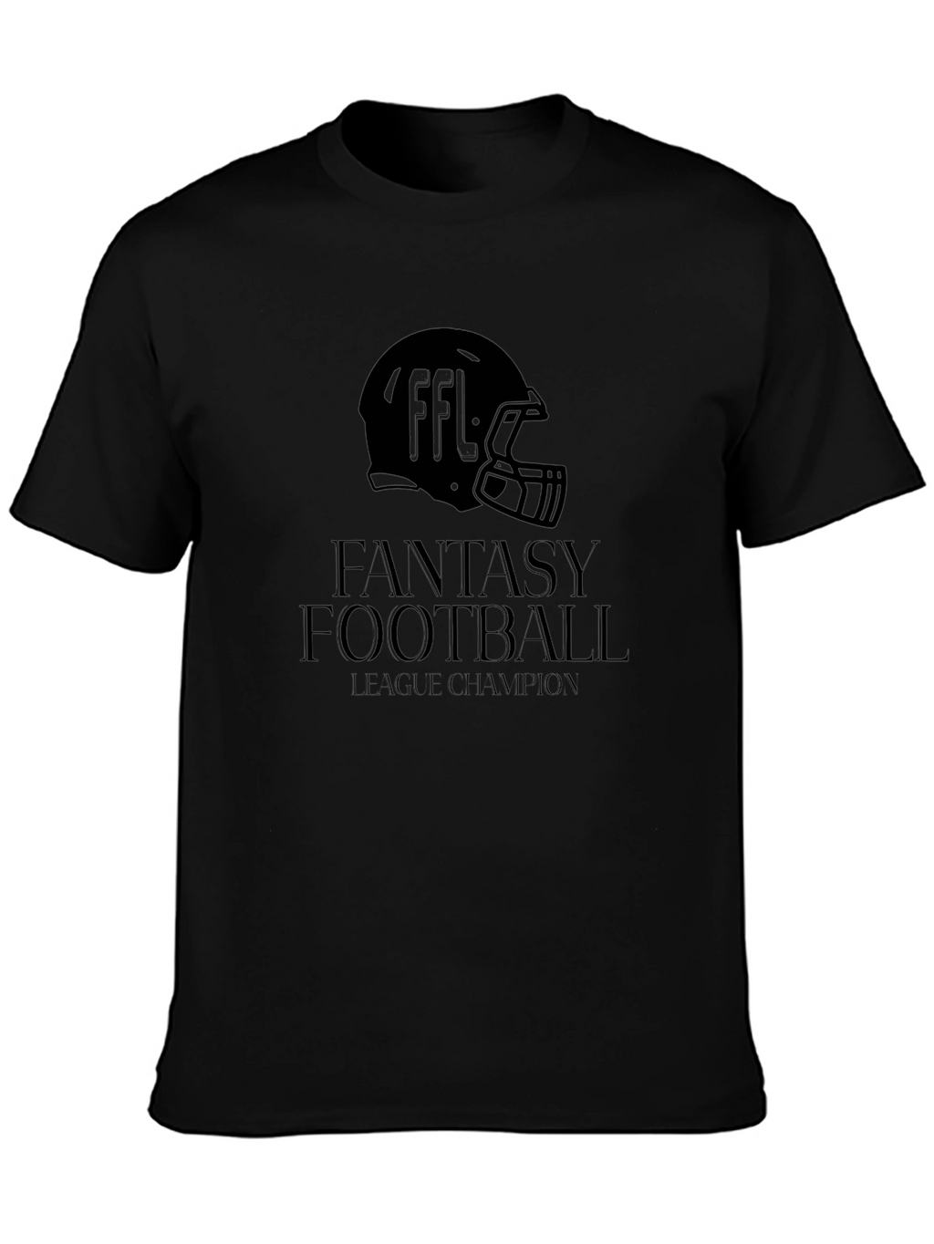 Camiseta Negra Campeón Liga Fútbol Fantasía