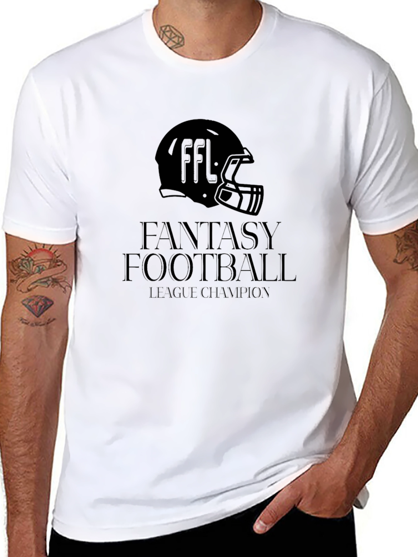 Camiseta Negra Campeón Liga Fútbol Fantasía