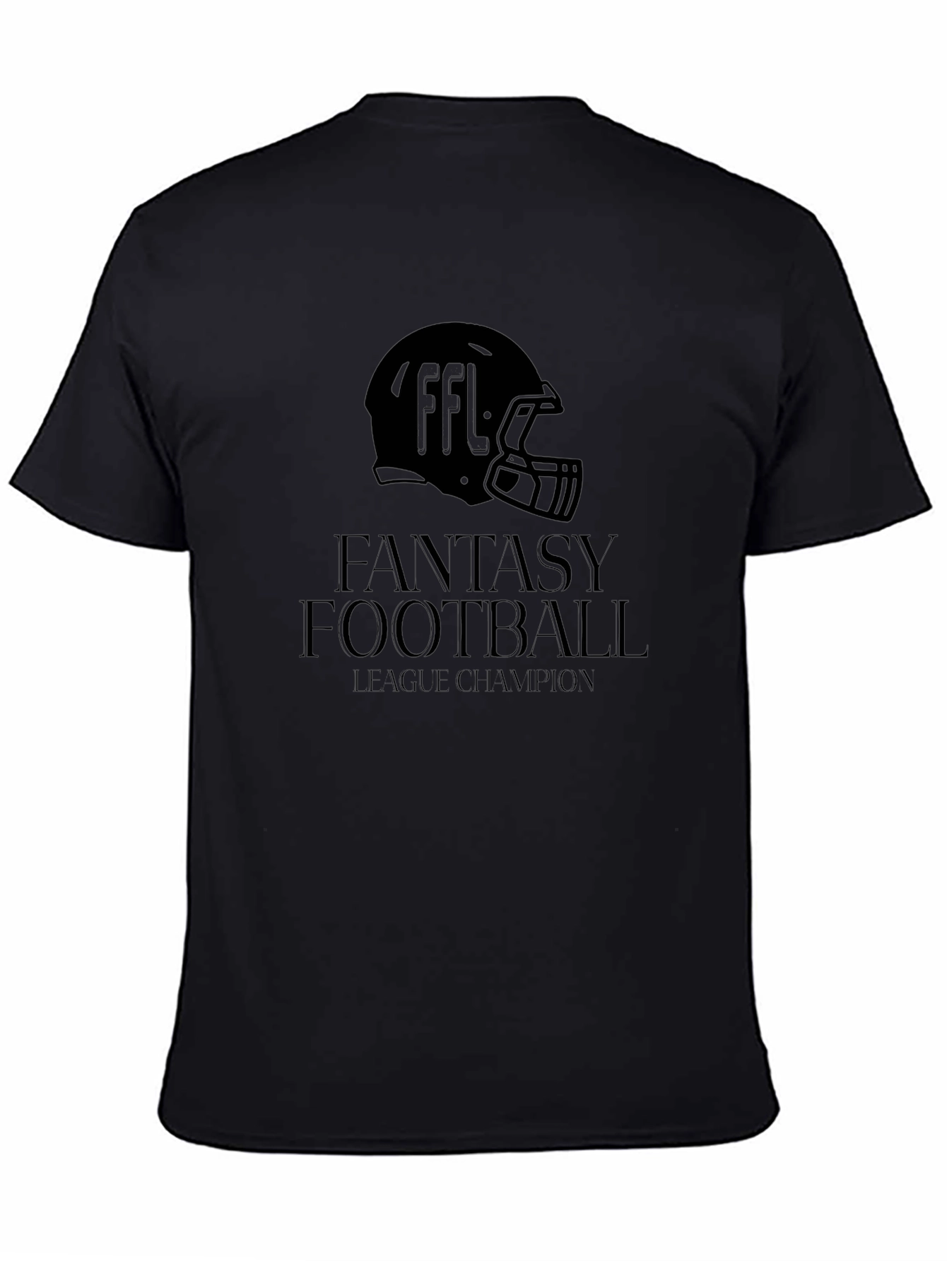 Camiseta Negra Campeón Liga Fútbol Fantasía