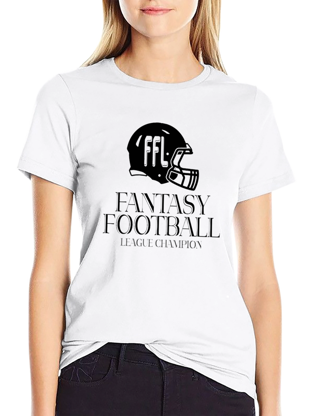 Camiseta Negra Campeón Liga Fútbol Fantasía
