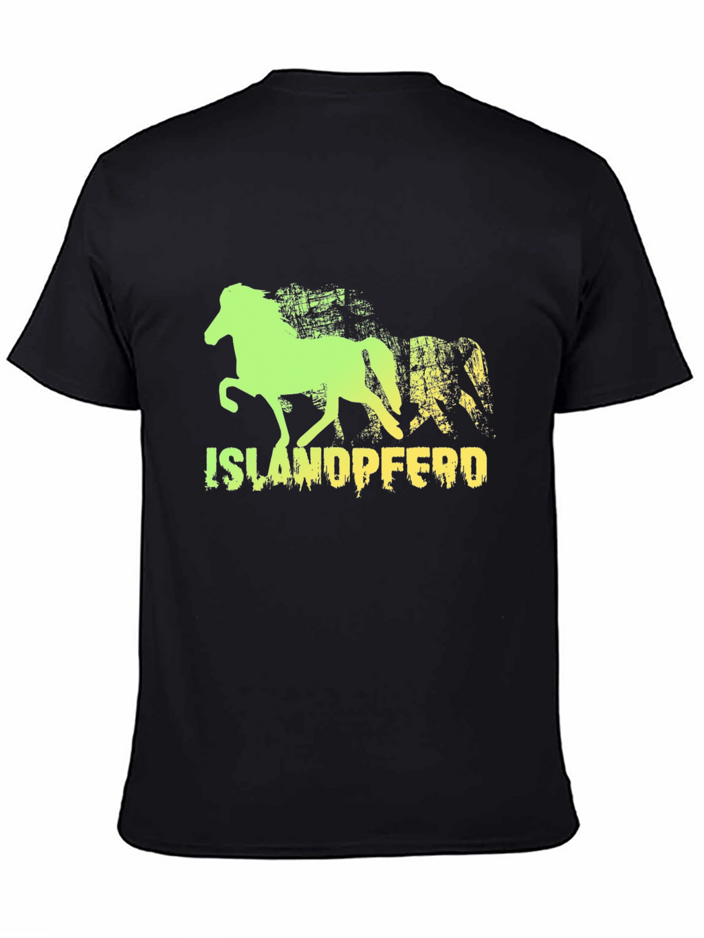 Camiseta Negra con Diseño de Caballo Islandés