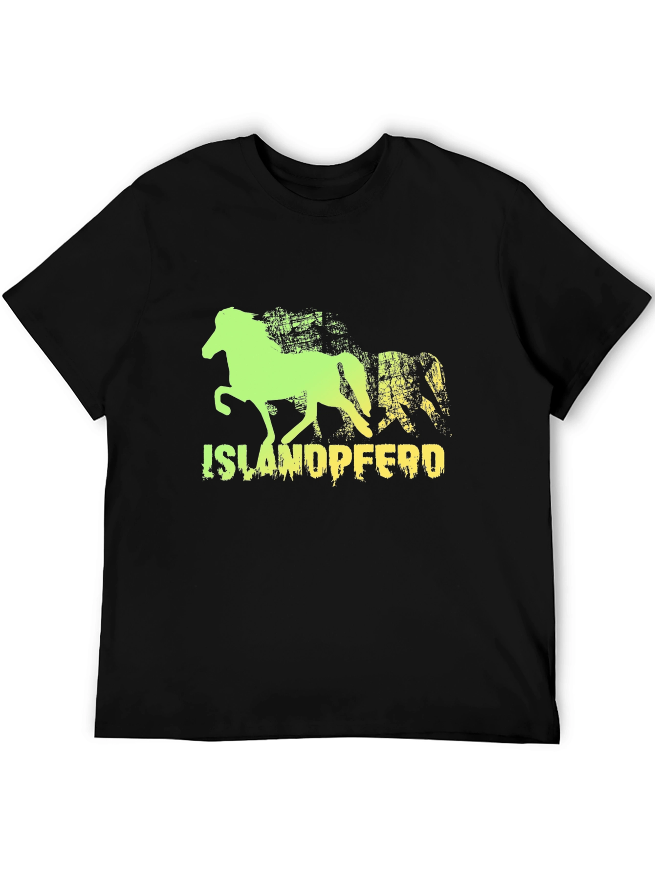 Camiseta Negra con Diseño de Caballo Islandés