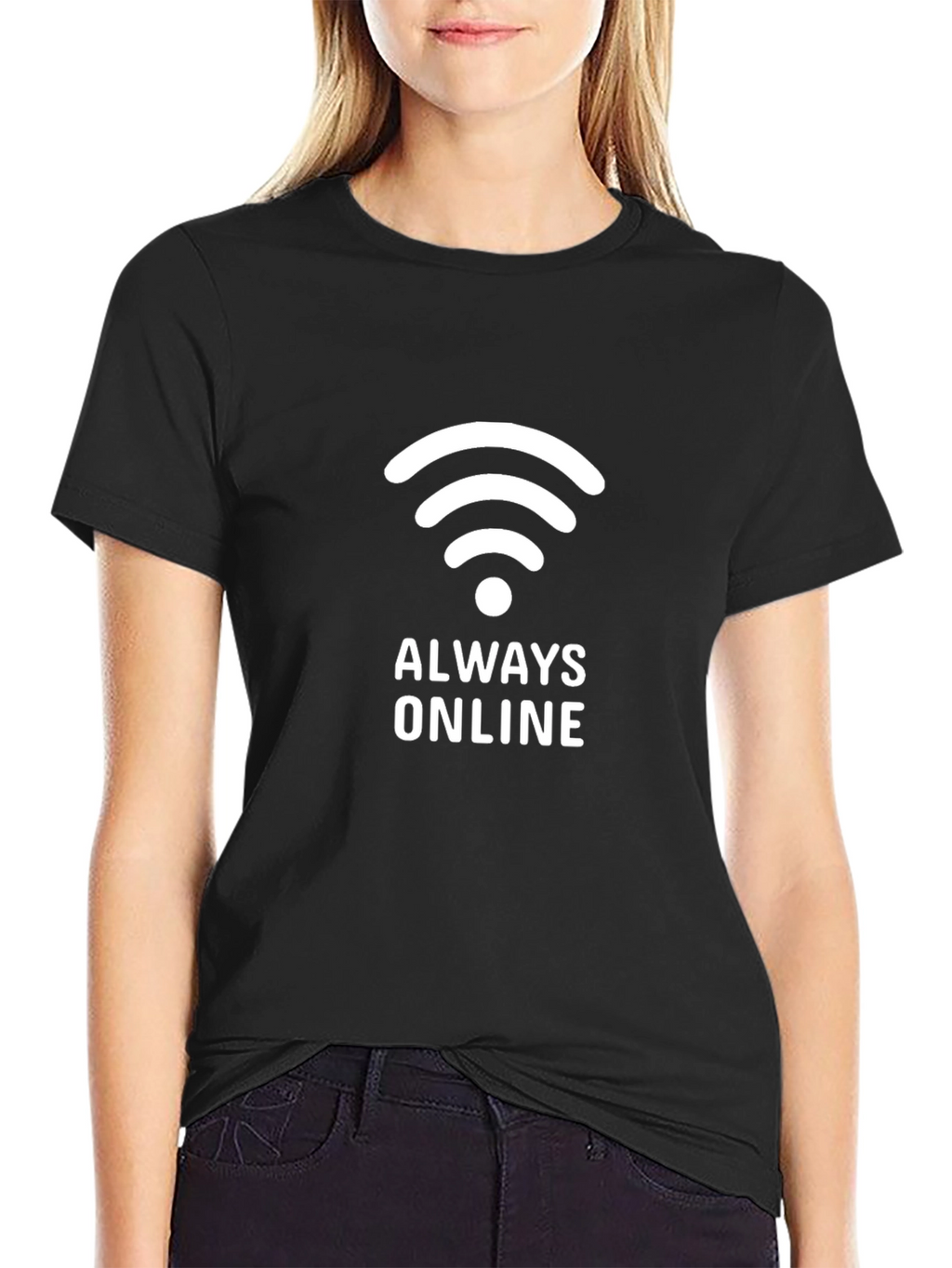 Camiseta Negra Always Online Hombre