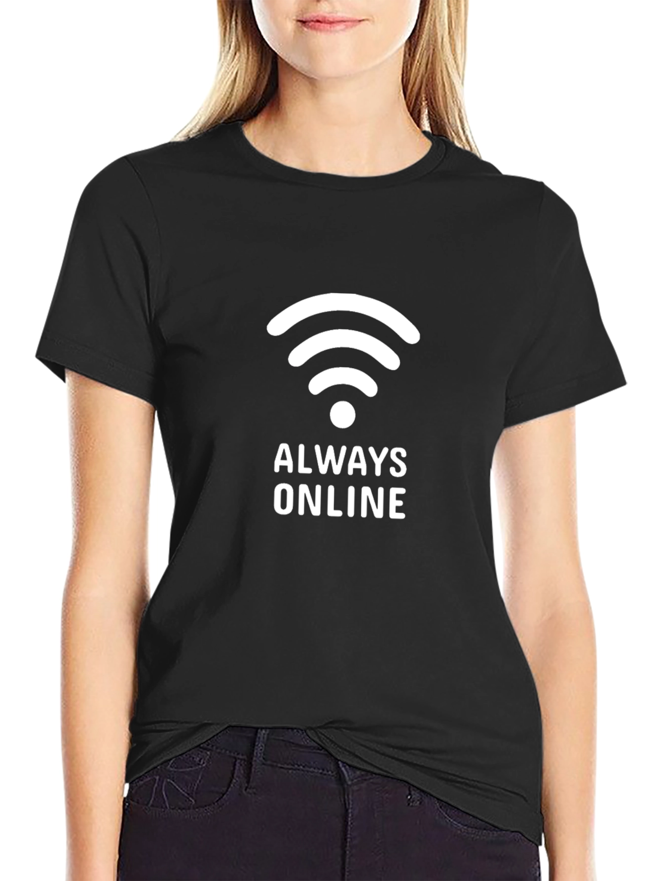 Camiseta Negra Always Online Hombre