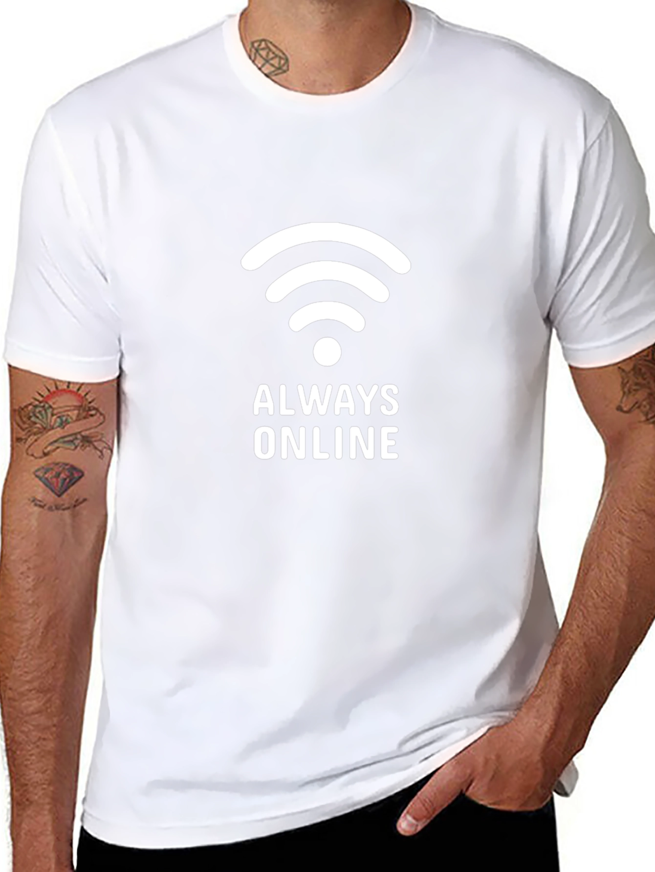 Camiseta Negra Always Online Hombre