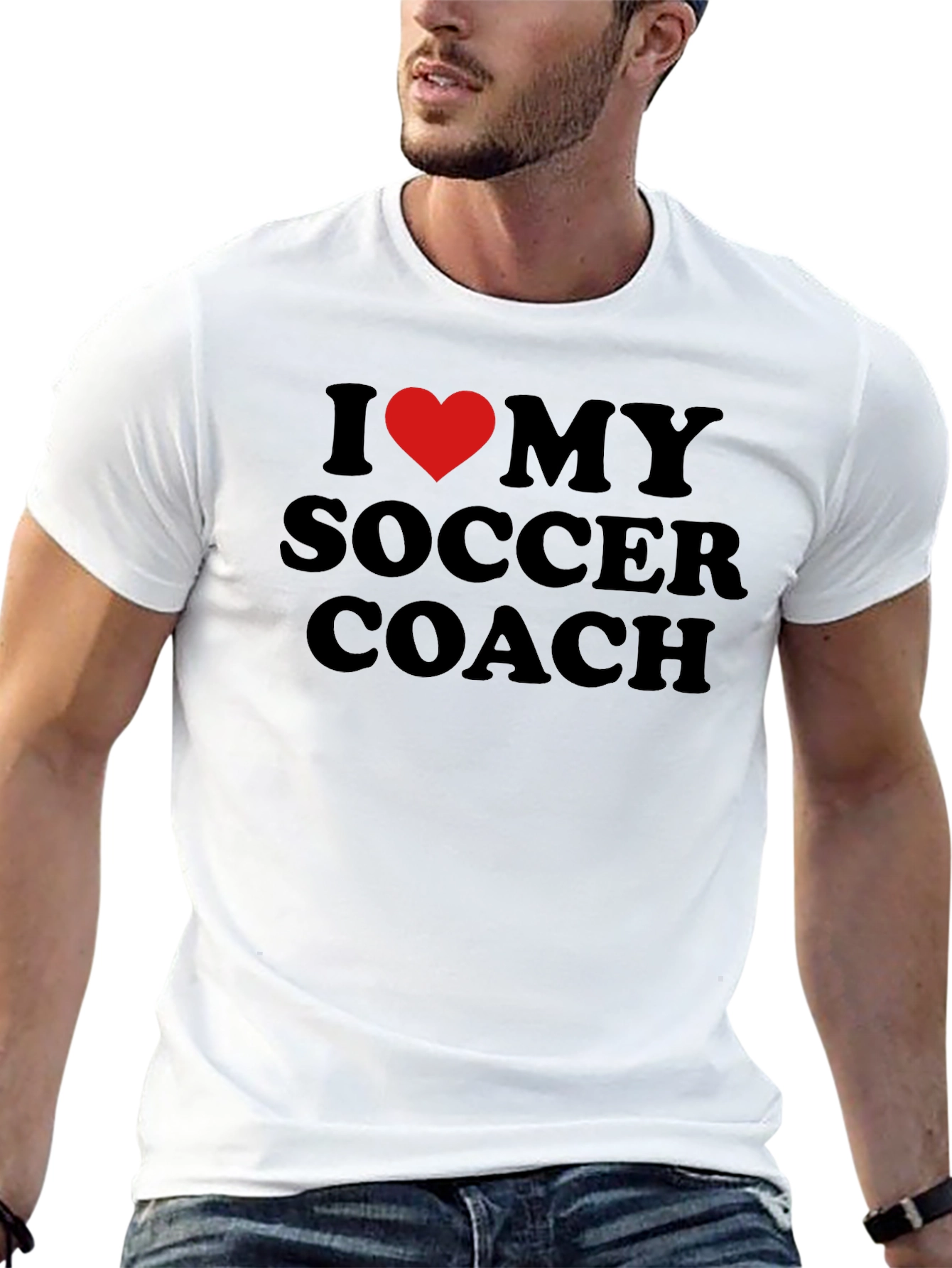 Camiseta Negra Amo a mi Entrenador de Fútbol