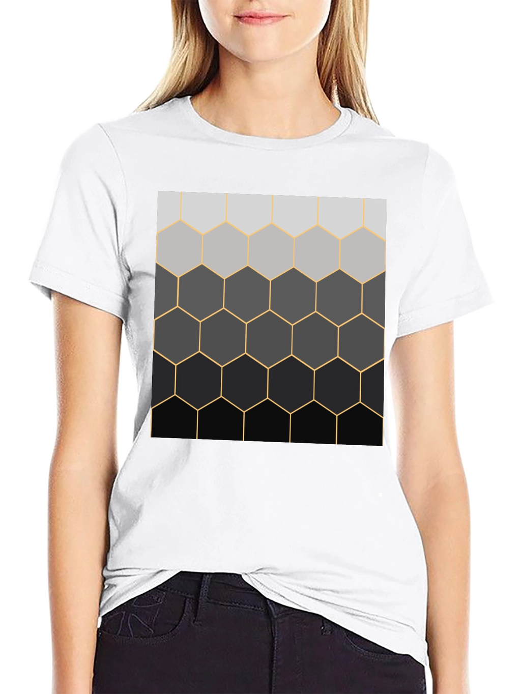 Camiseta Hombre Diseño Panal Degradado