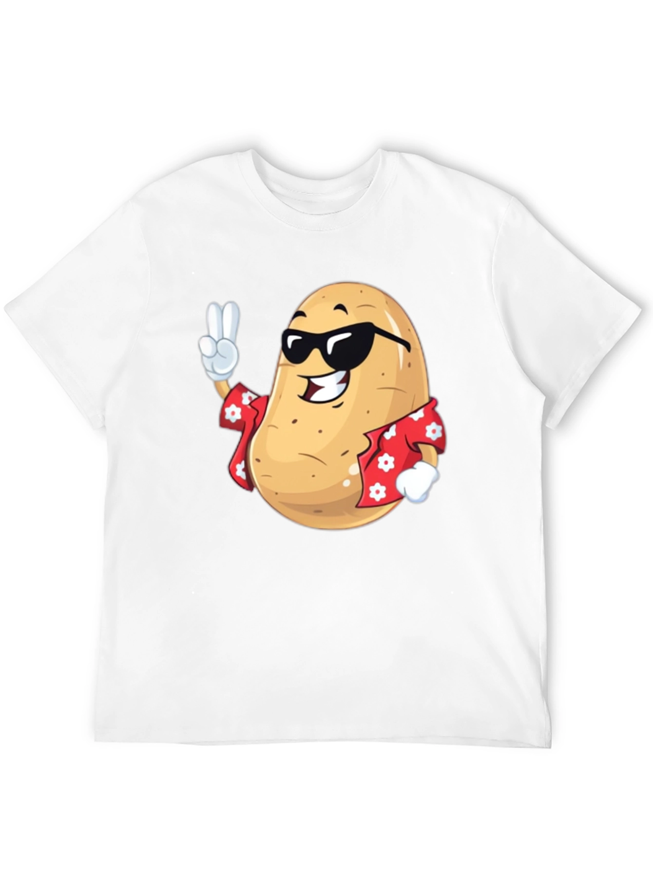 Camiseta Negra con Diseño de Papa Cool Hawaiana