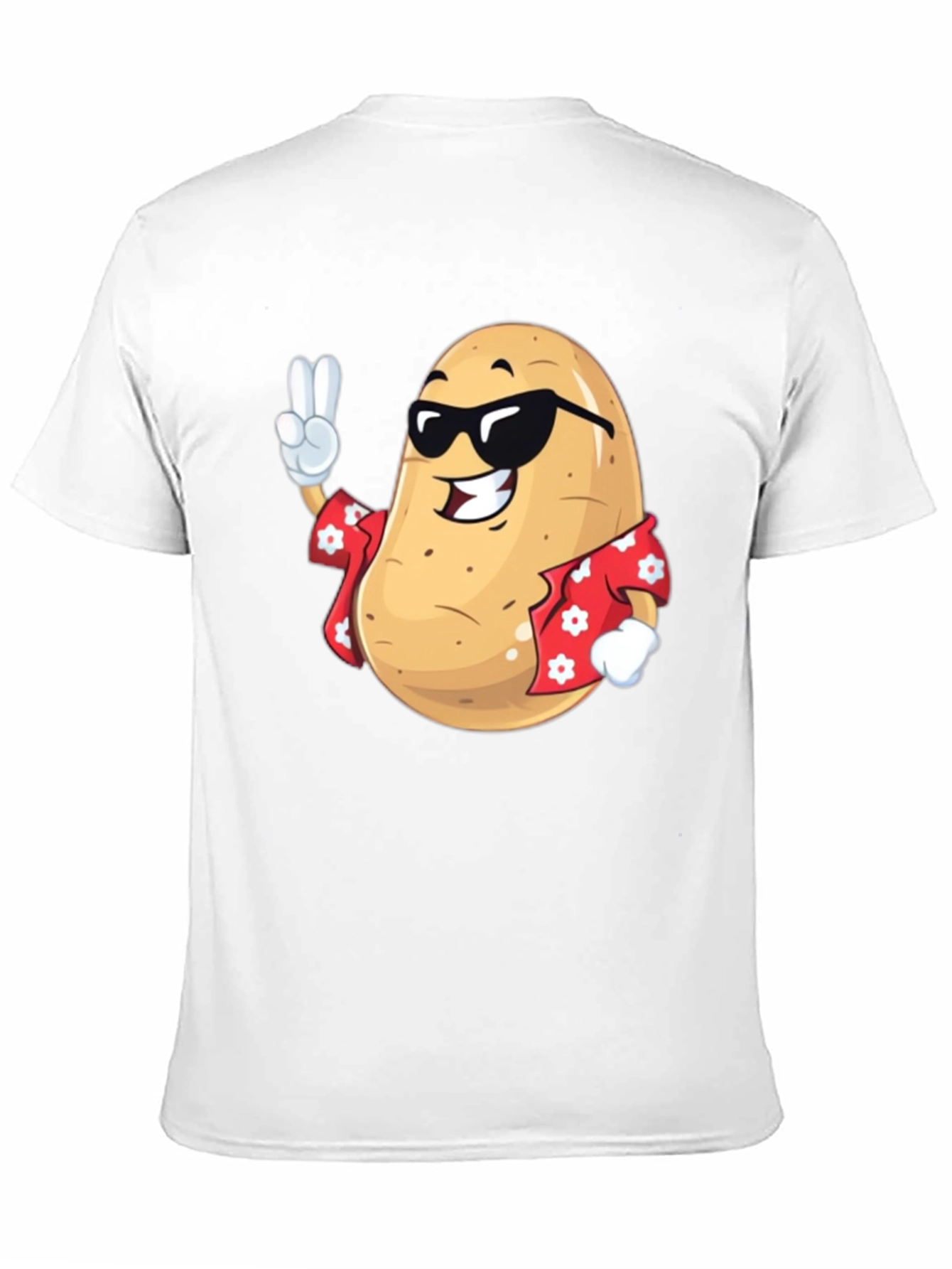 Camiseta Negra con Diseño de Papa Cool Hawaiana