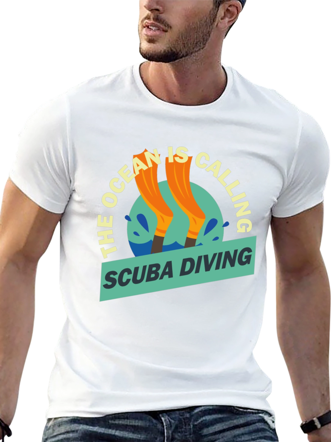Camiseta Negra Buceo Me Llama para Aventura Acuática
