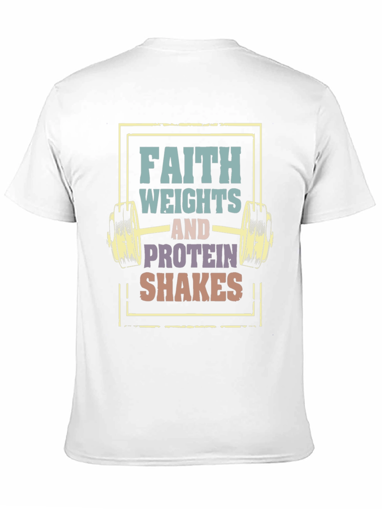 Camiseta Fitness: Fe Pesas y Batidos de Proteína