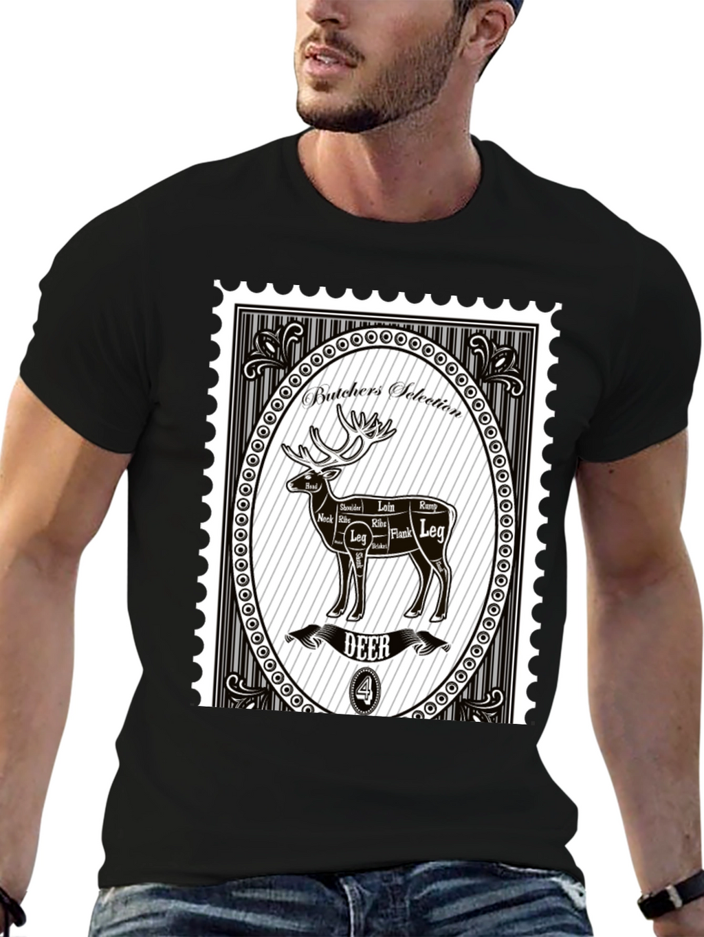 Camiseta Hombre Estampado Butchers Selection Deer