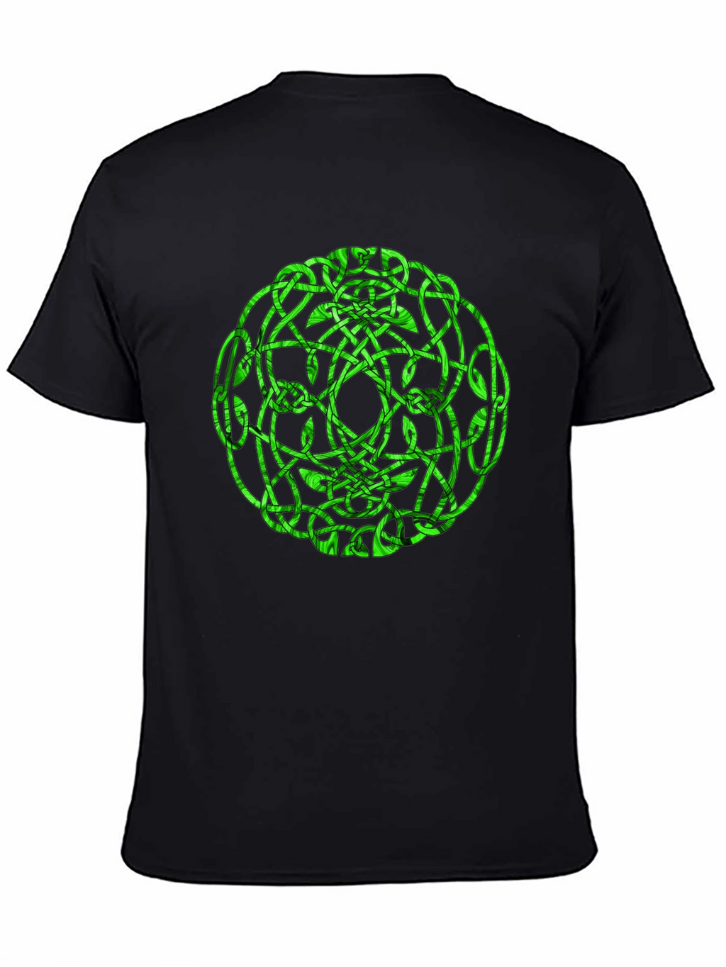 Camiseta Negra con Diseño Celta Verde