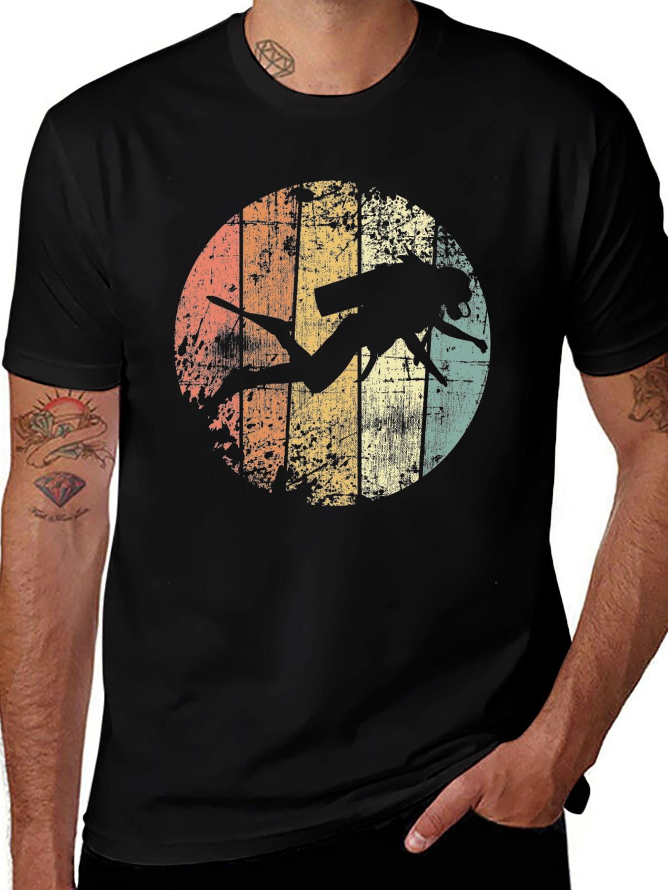 Camiseta Buceador Retro Vintage Hombre