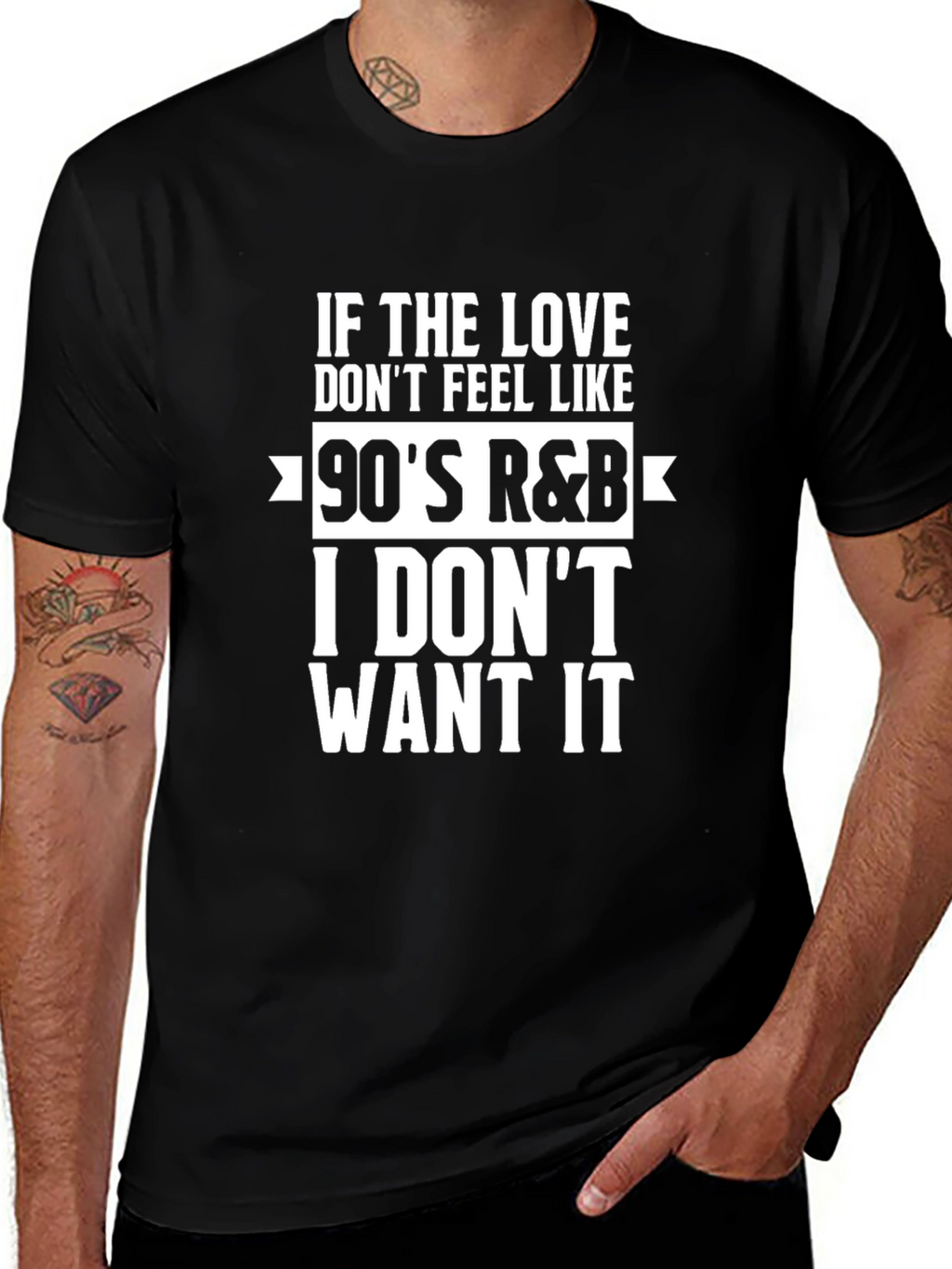 Camiseta Negra con Diseño 90s R&B