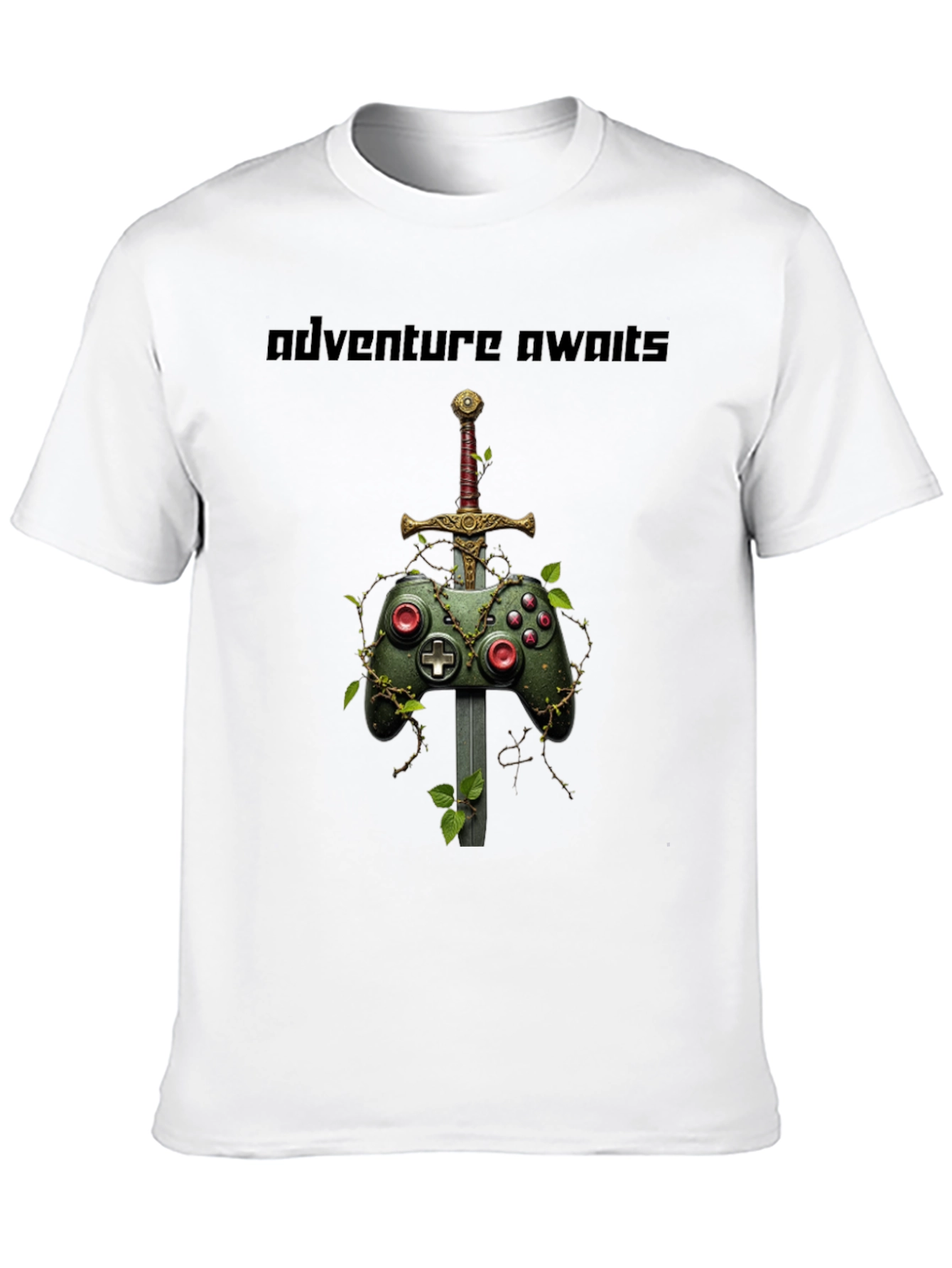 Camiseta Negra Adventure Awaits Gamer