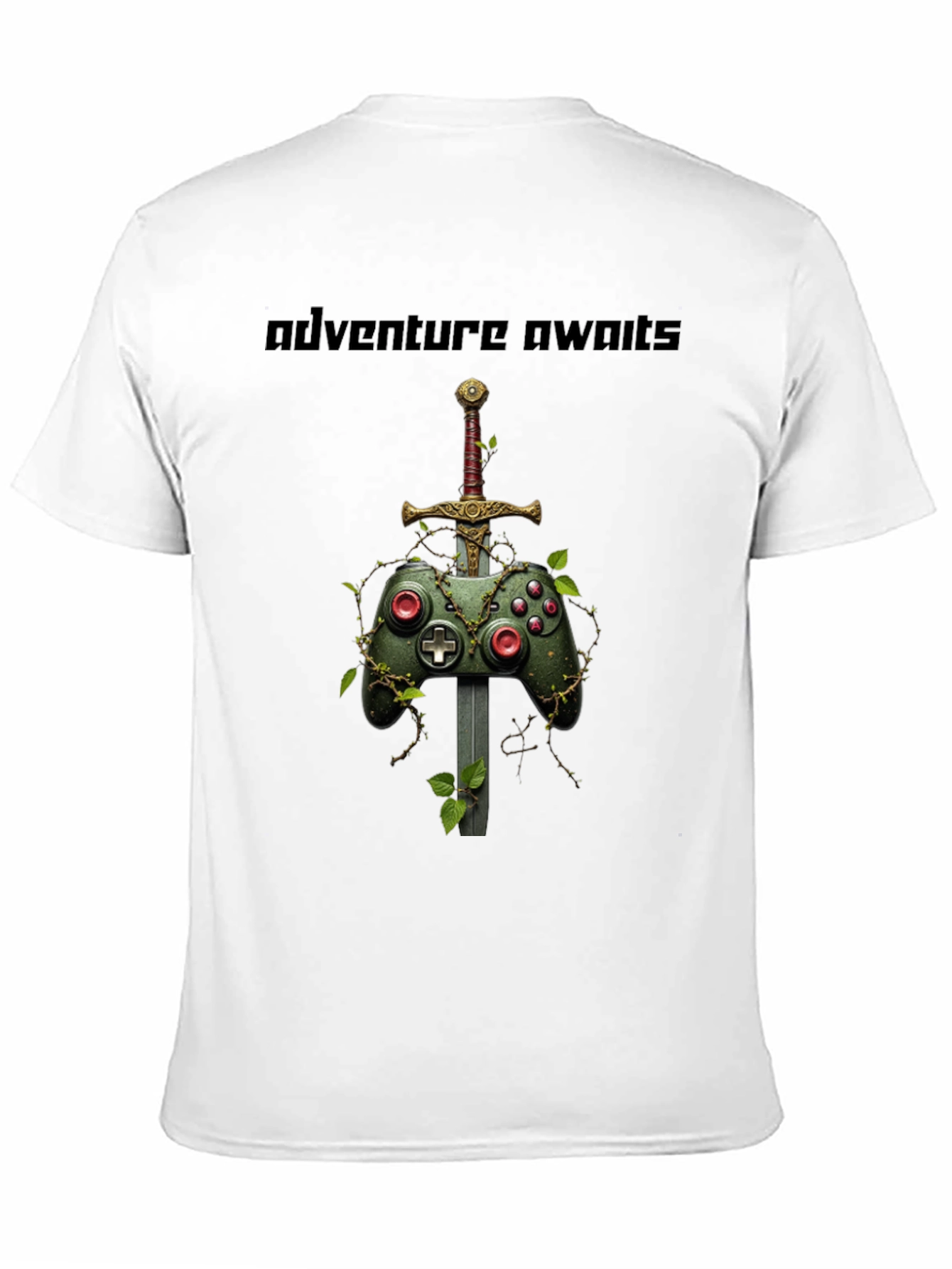 Camiseta Negra Adventure Awaits Gamer