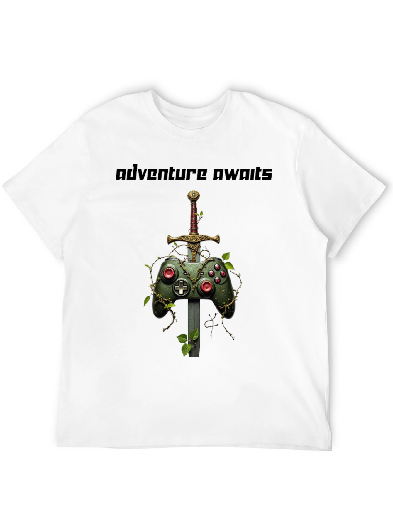 Camiseta Negra Adventure Awaits Gamer