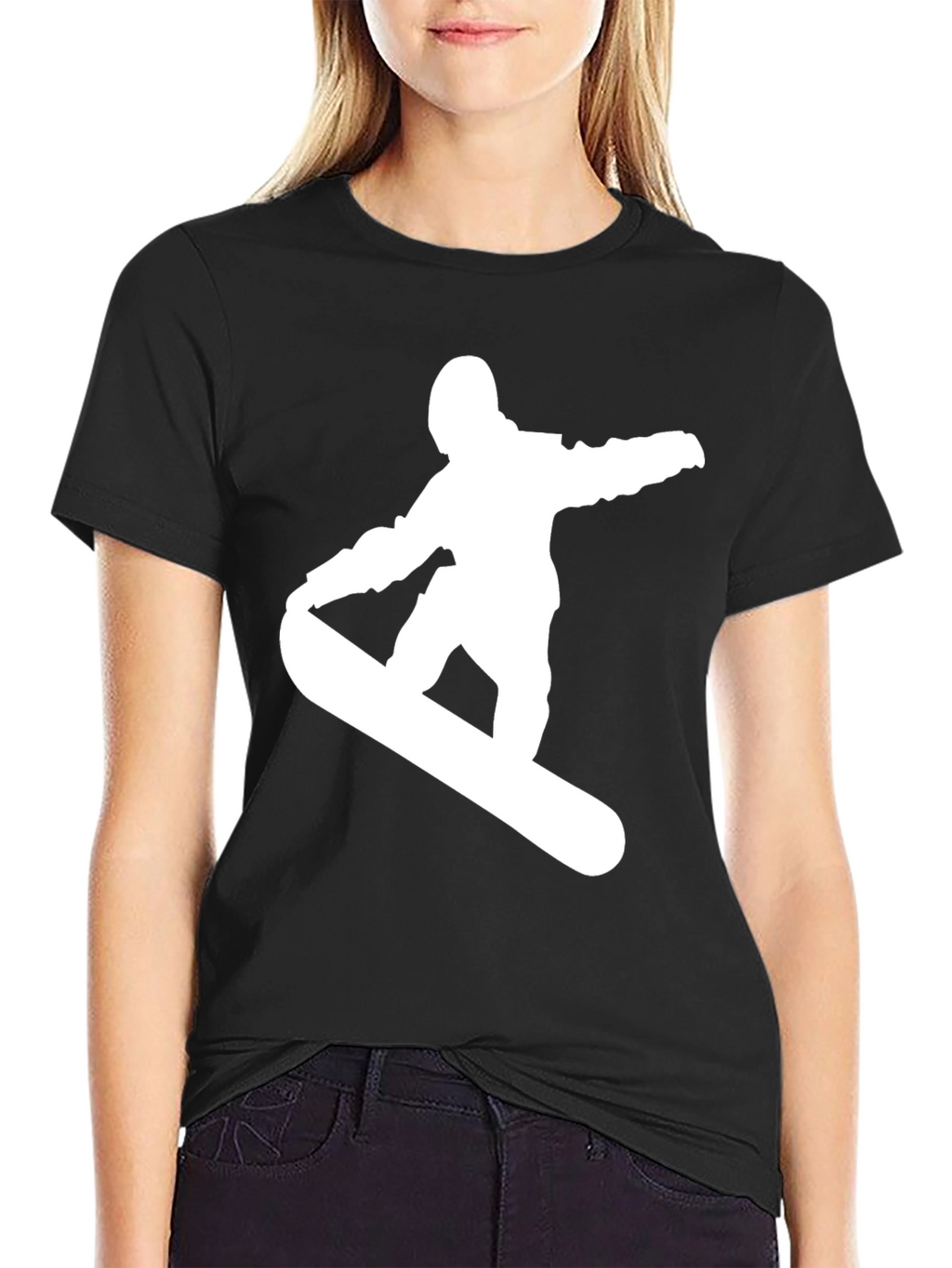 Camiseta Hombre Negra Snowboarder