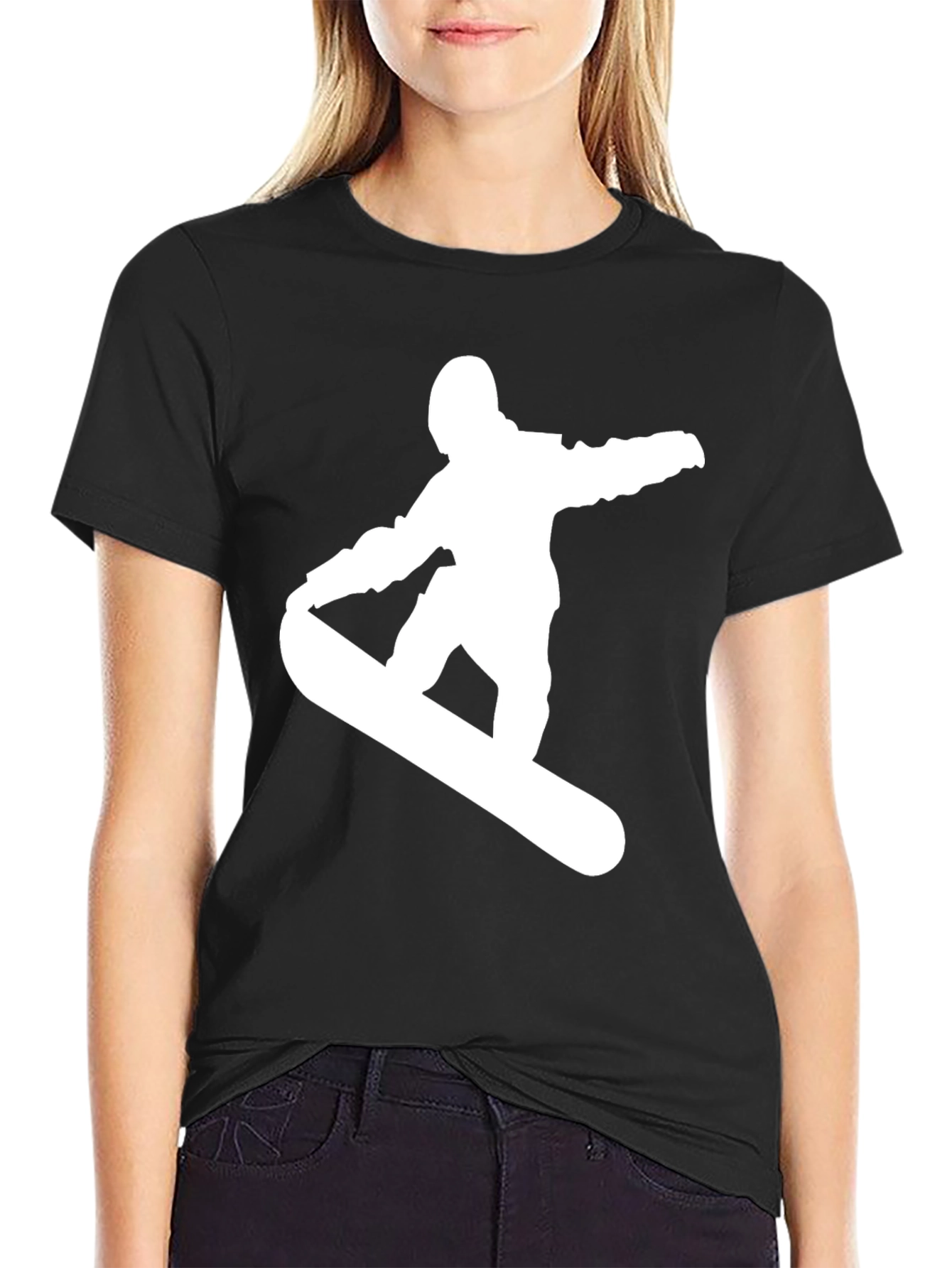 Camiseta Hombre Negra Snowboarder