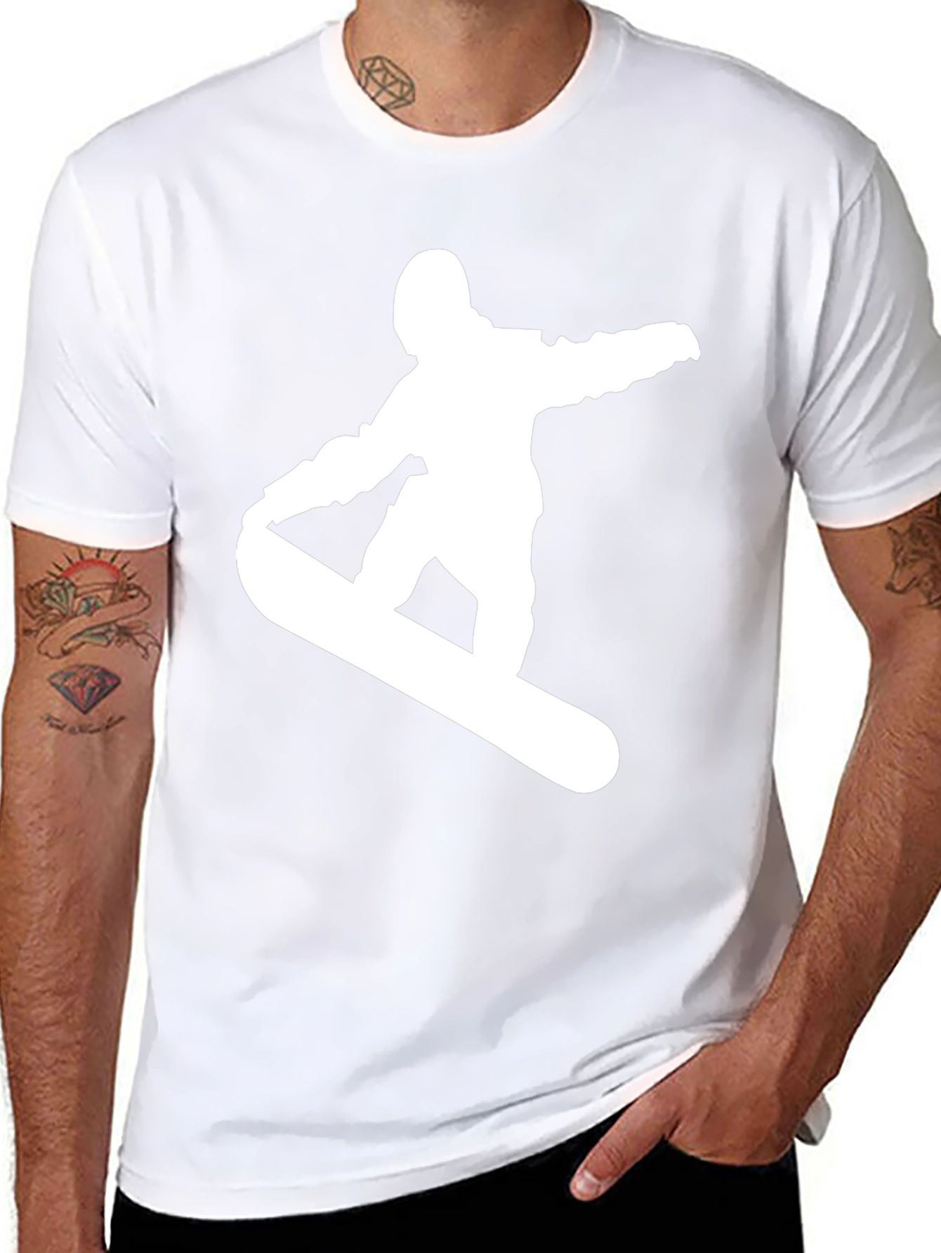 Camiseta Hombre Negra Snowboarder